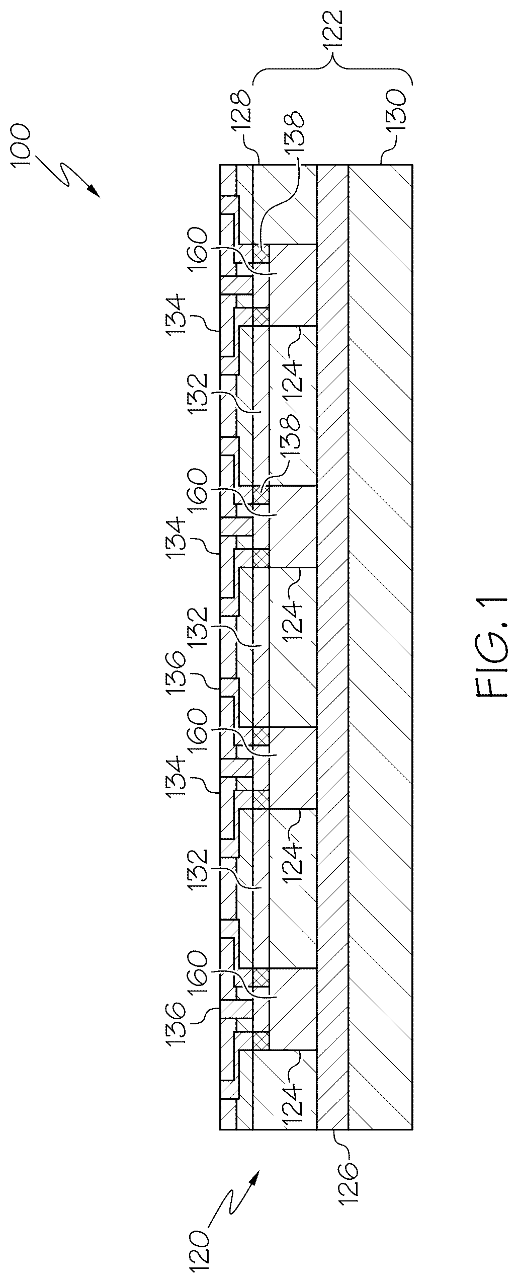 Patent US12326604 — Integrated circuit packages having electrical and optical connectivity and methods of making the same — Figure 1