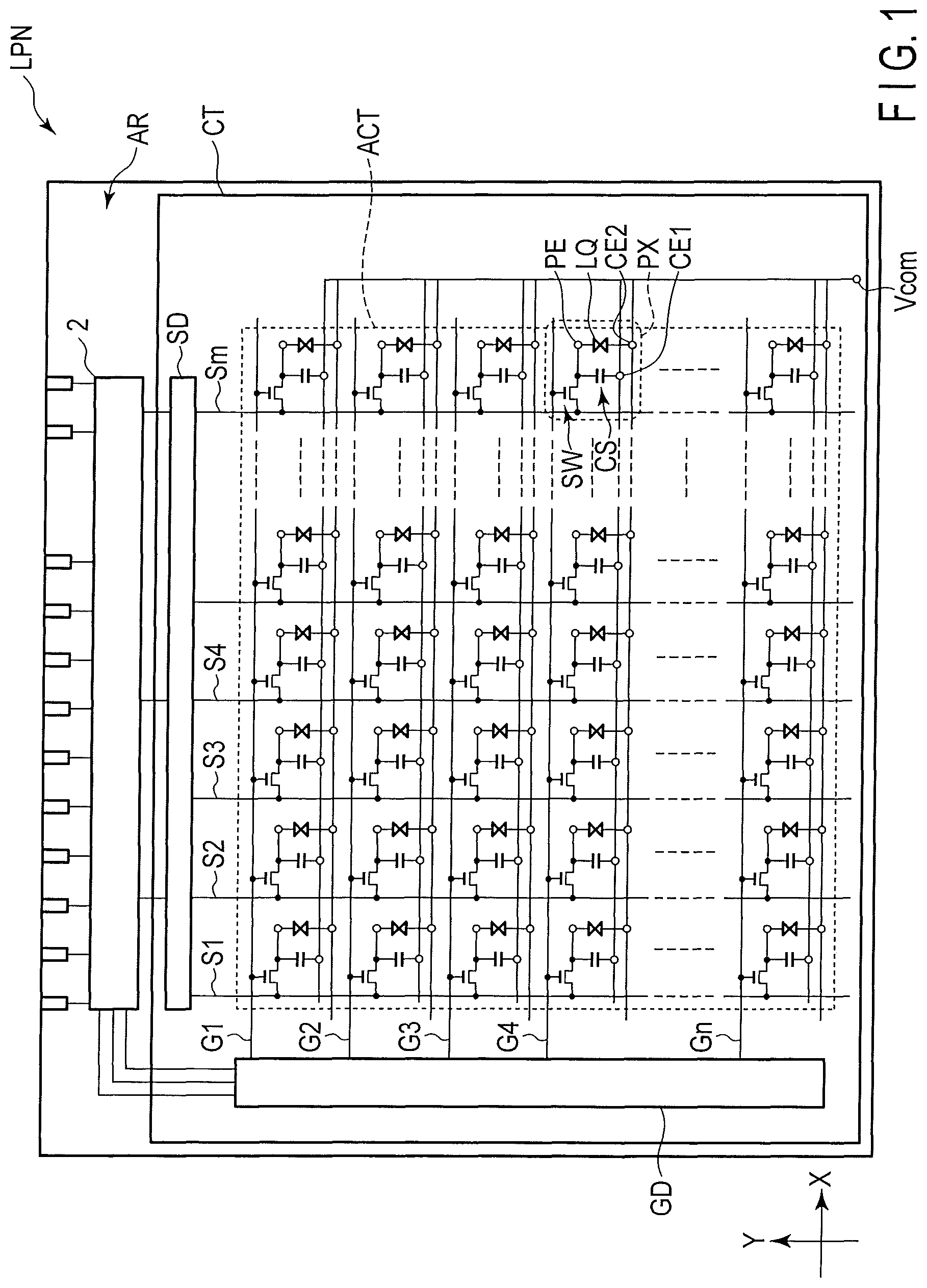 Patent US12326634 — Liquid crystal display device with sealant in contact with inorganic alignment films — Figure 1
