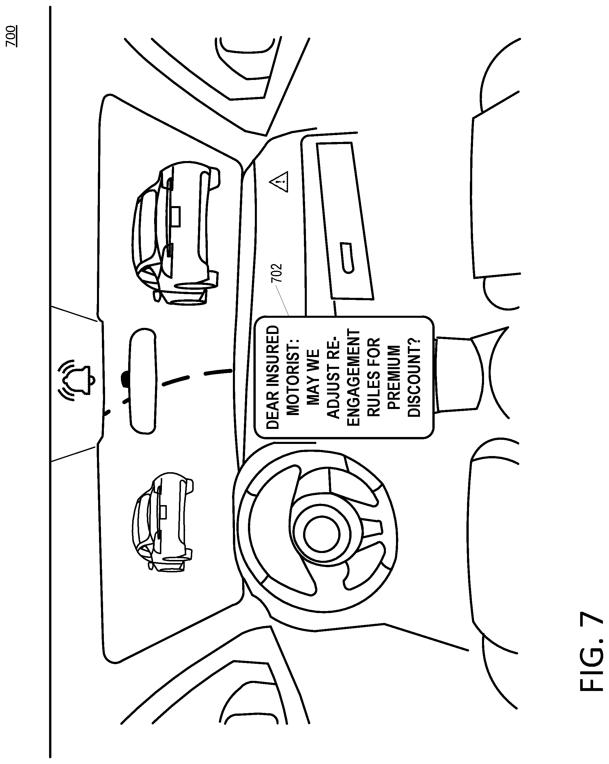 Patent US12326727 Figure 7 – Manual control re-engagement in an autonomous vehicle