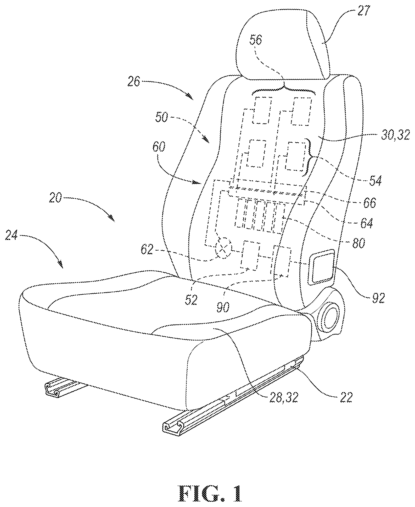 Patent US12326742 — Valve and actuator assembly for a fluid system in a vehicle seat assembly — Figure 1
