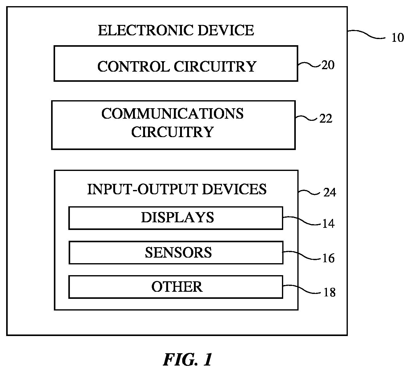 Patent US12326760 — Electronic devices with borderless displays — Figure 1