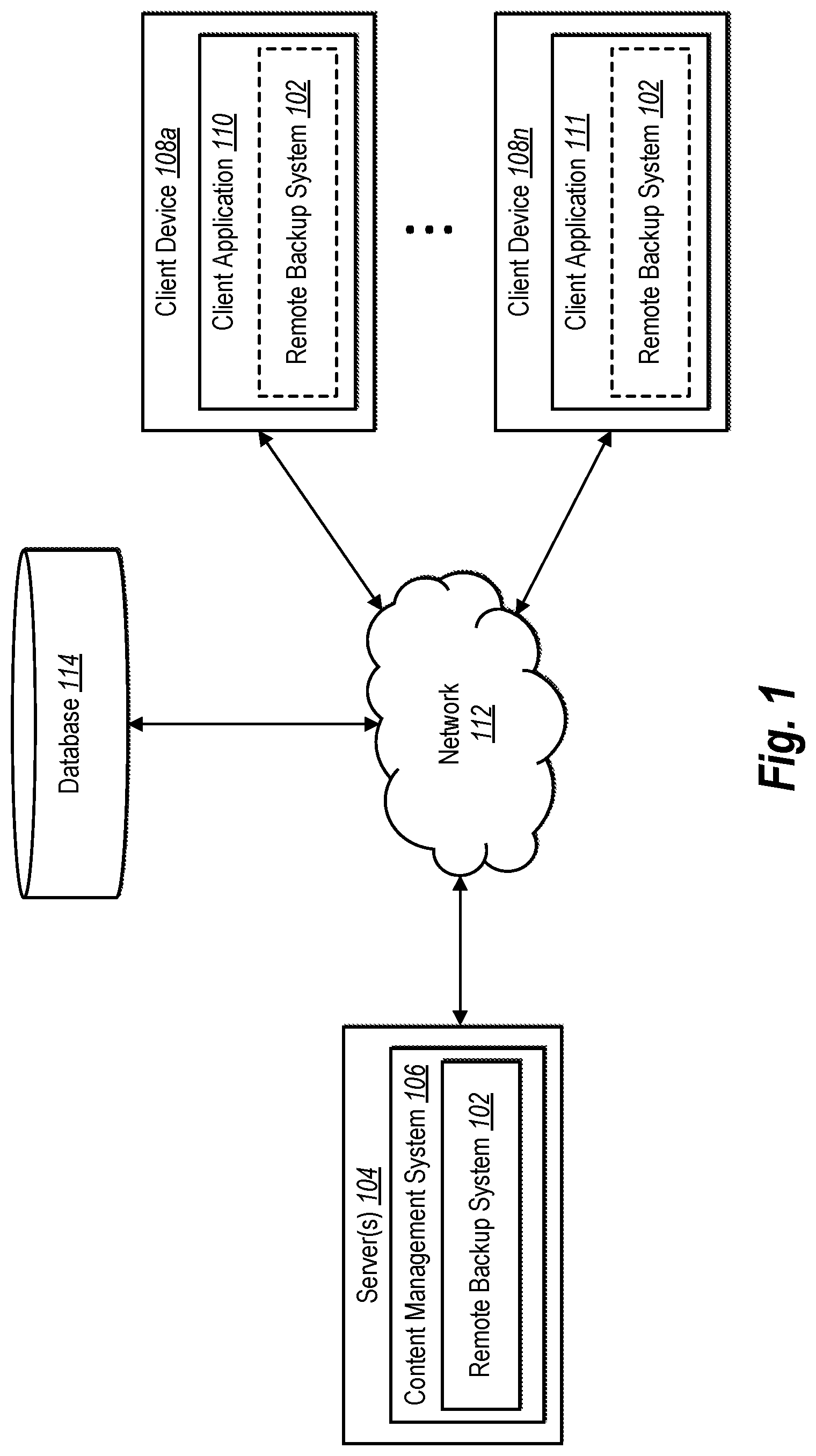 Patent US12326789 — Remotely backing up device data using a web application at a remote device — Figure 1