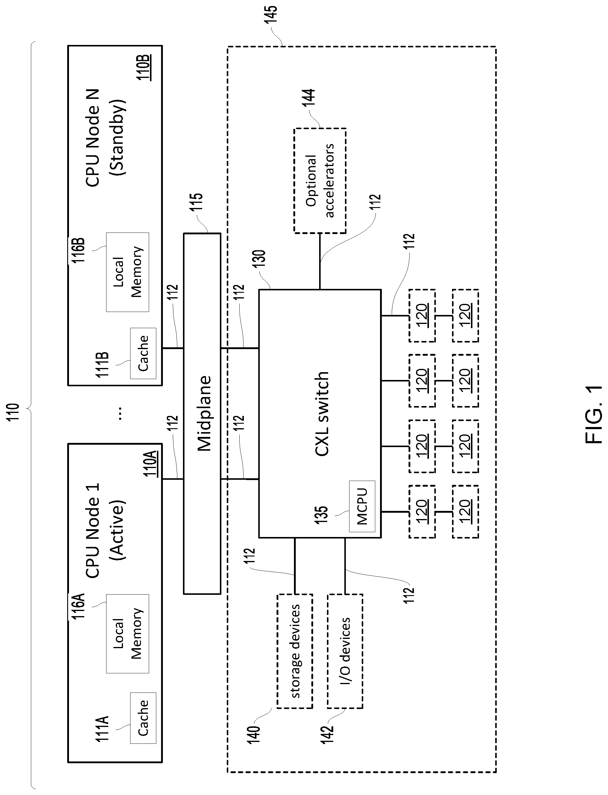 Patent US12326811 — Fault tolerant systems and methods using shared memory configurations — Figure 1