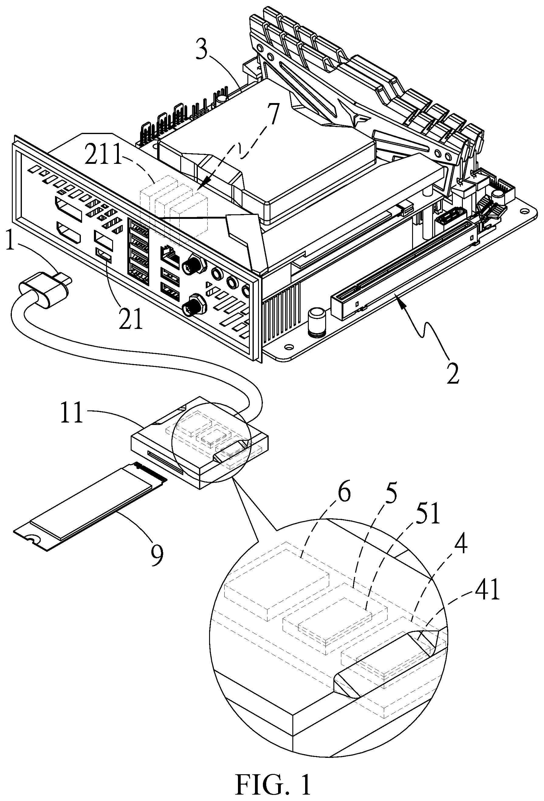 Patent US12326826 — Hot-swappable structure of connector and method thereof — Figure 1