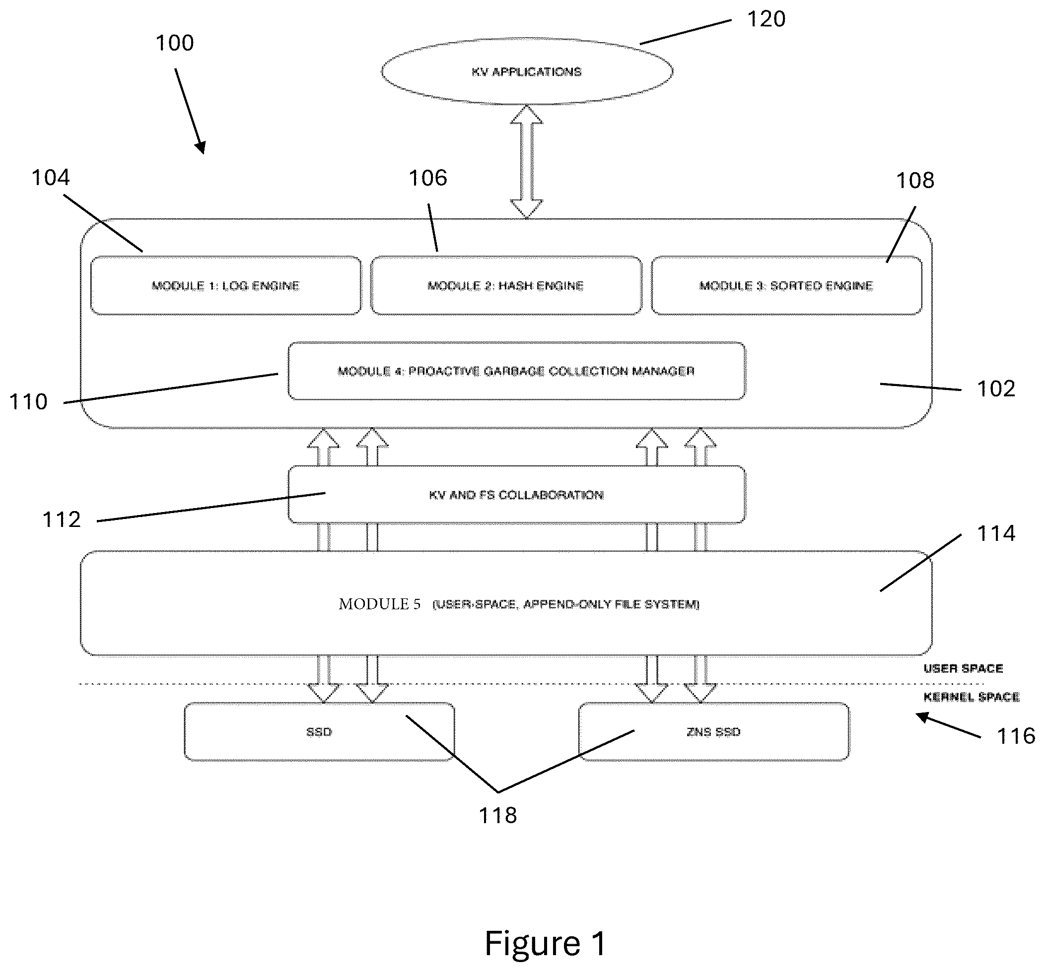Patent US12326838 — Implementation for efficient log storage — Figure 1