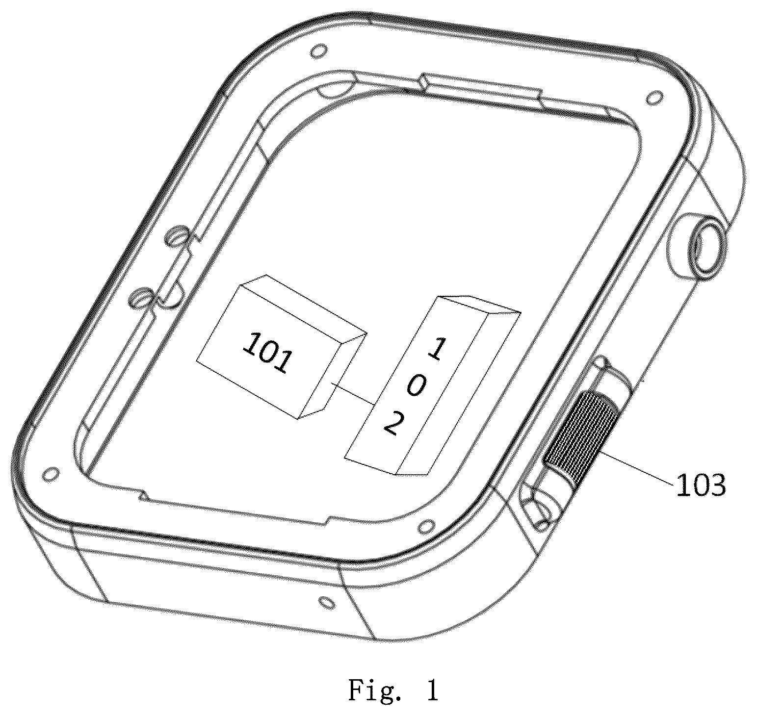 Patent US12326987 Figure 1 – Device operating method, system, and device