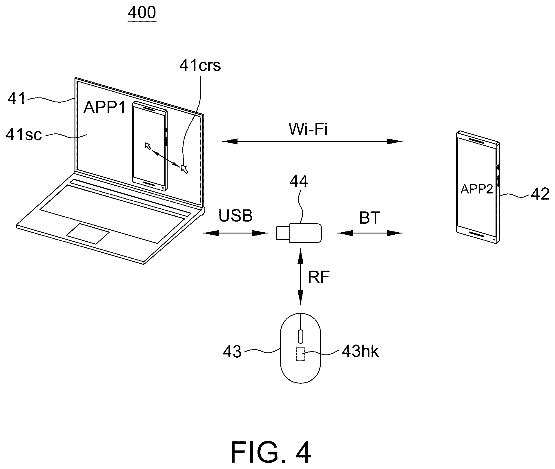 Patent US12326989 Figure 4 – Wireless communication system capable of switching control between different host computers
