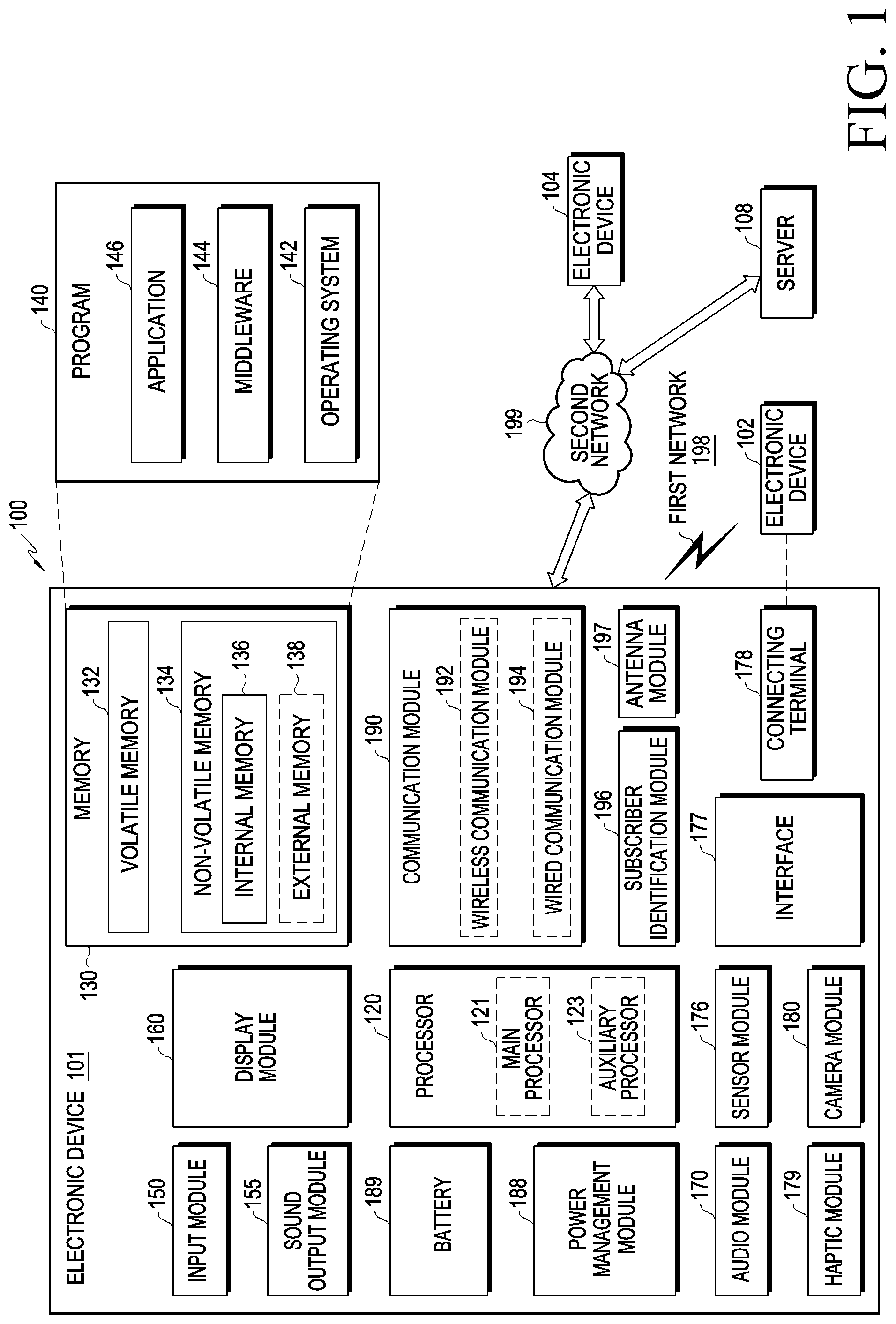 Patent US12326991 — Electronic device and method for detecting attachment of external accessory for displaying user interface in electronic device — Figure 1