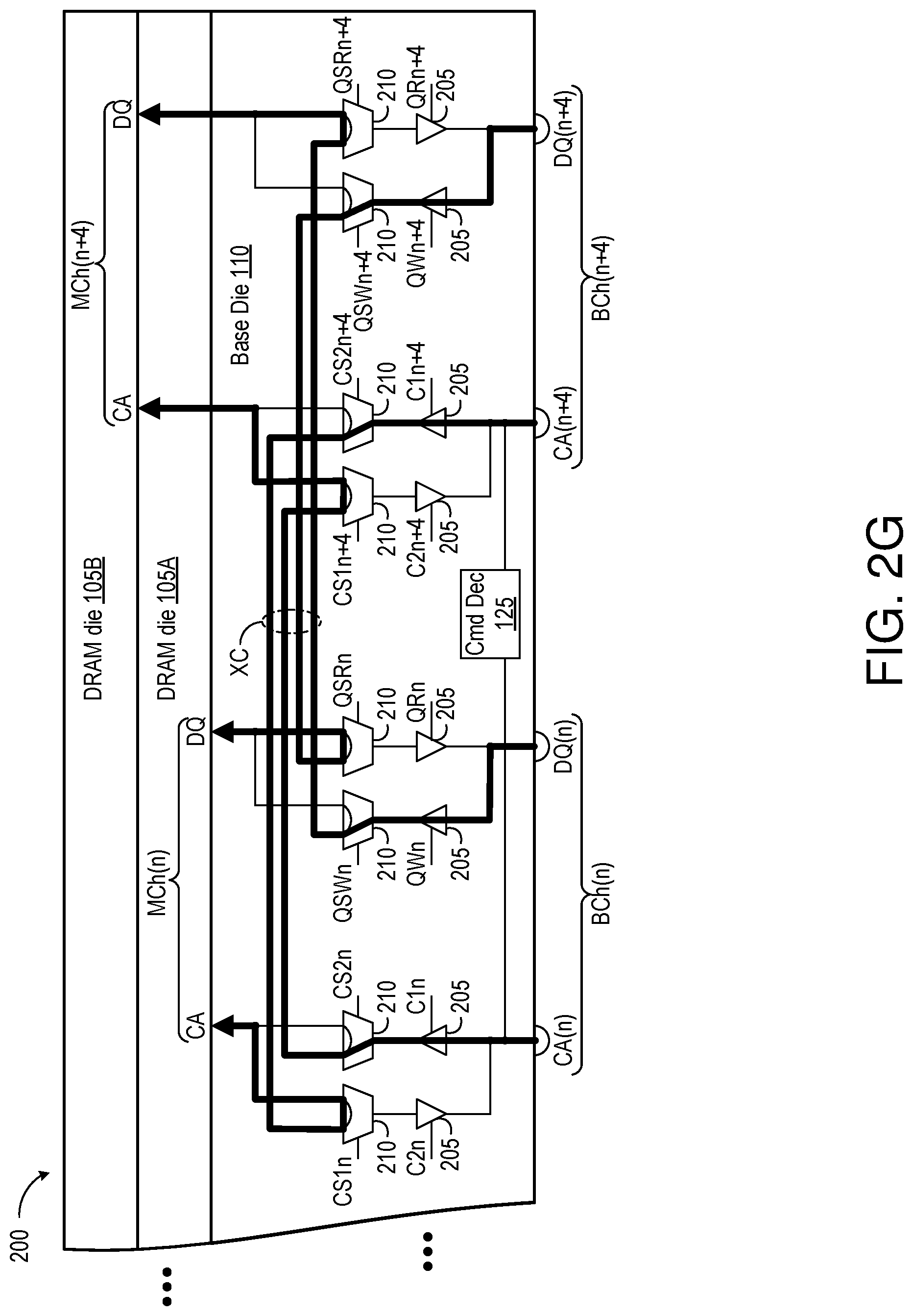 Patent US12327049 Figure 8 – Stacked memory device with paired channels