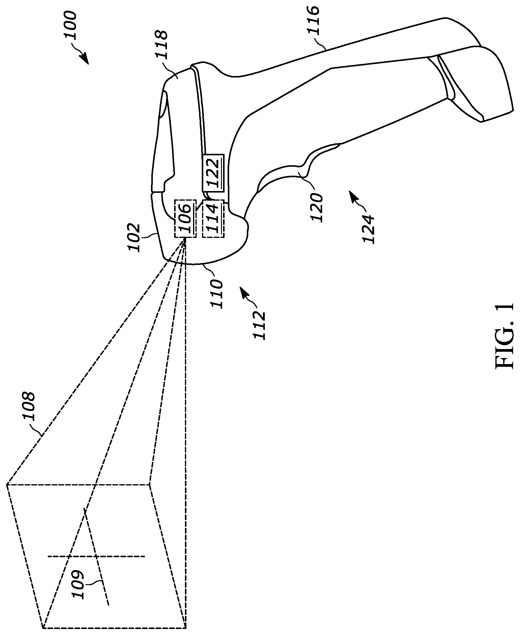 Patent US12327160 Figure 1 – Laser driving mode for aiming system of barcode imager