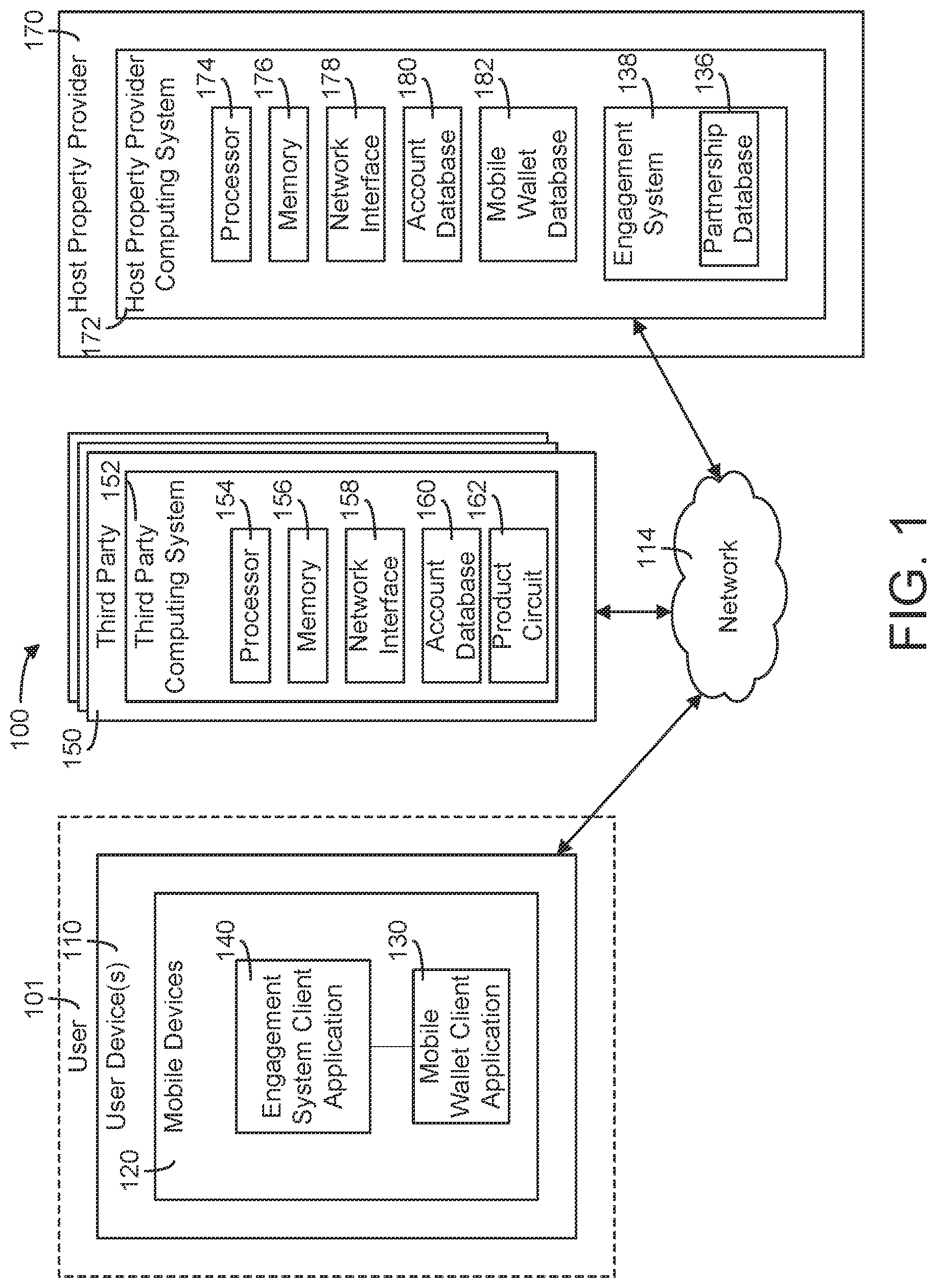 Patent US12327268 — Systems and methods for enabling third party engagements and services in host properties — Figure 1