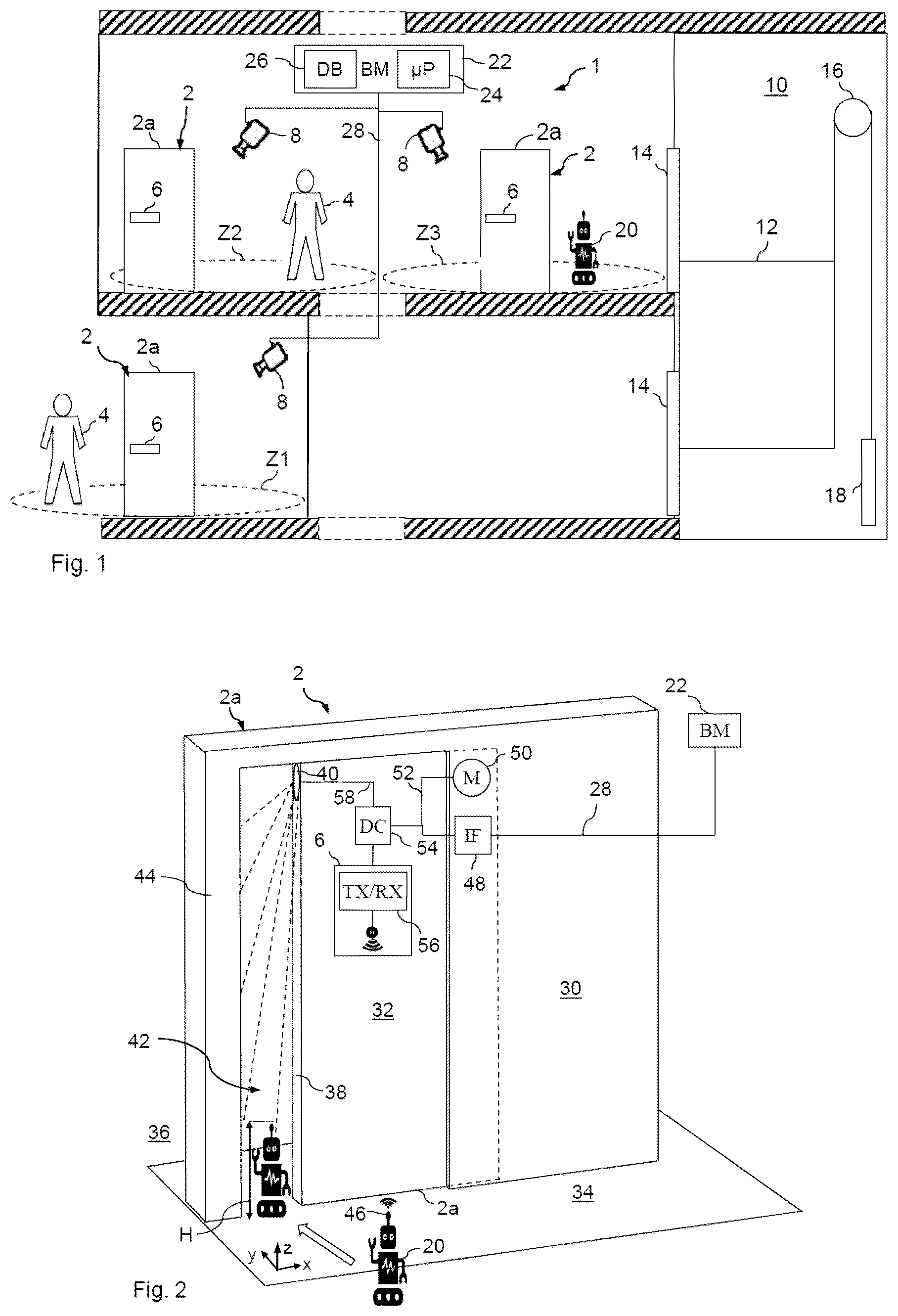 Patent US12327453 — Additional zone monitoring for a building door — Figure 1