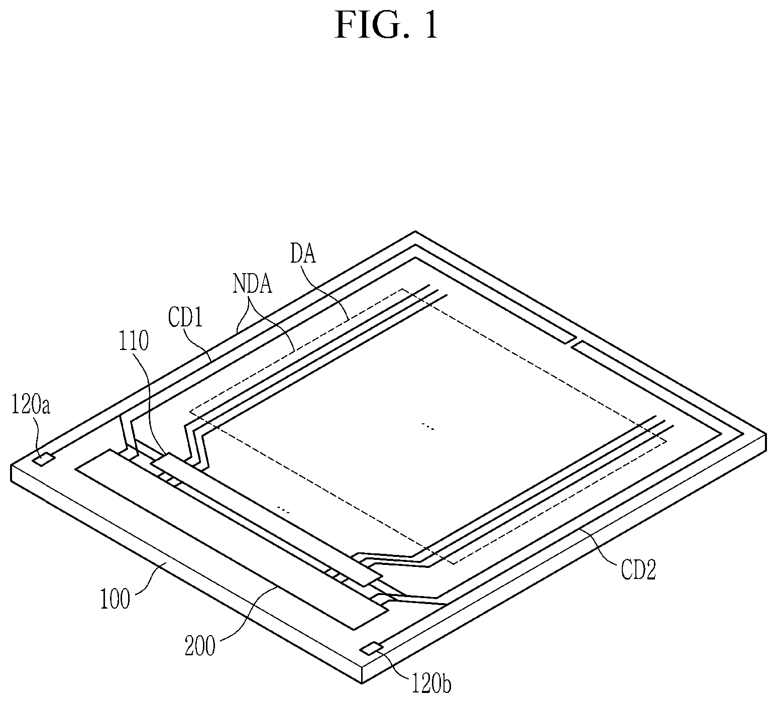 Patent US12327503 — Display device with crack detection circuitry and manufacturing method thereof — Figure 1