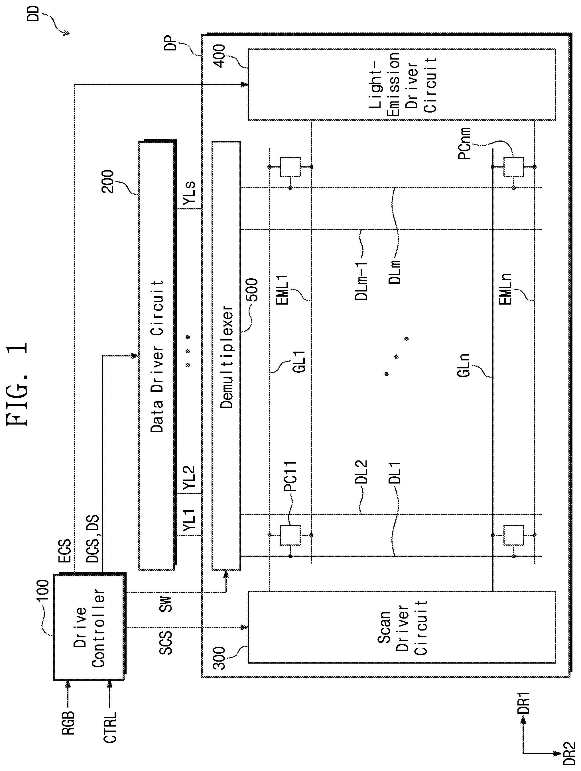 Patent US12327515 — Display panel and display device including the same — Figure 1