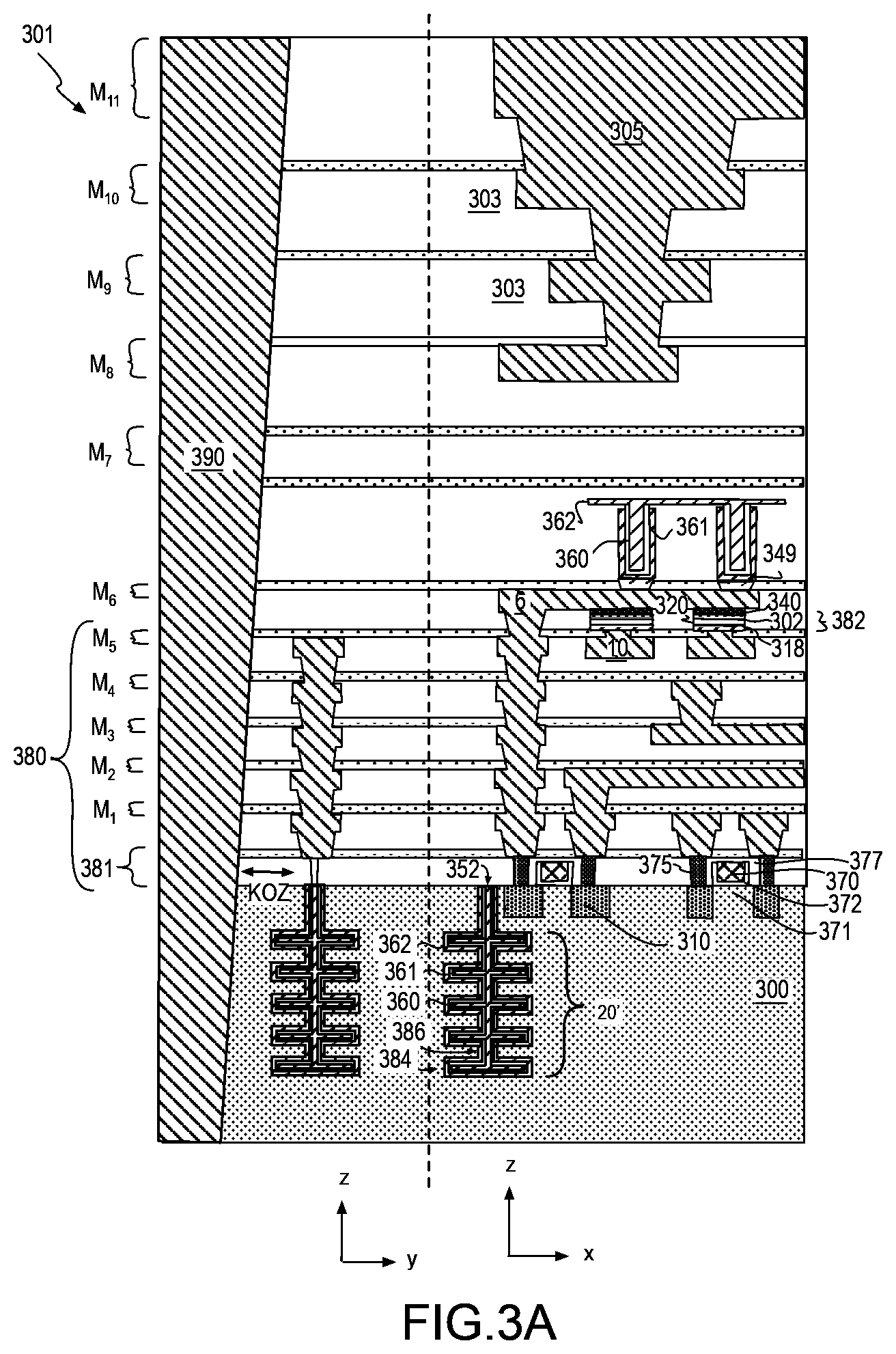 Patent US12327581 — Embedded memory IC's with power supply droop circuitry coupled to ferroelectric capacitors — Figure 1