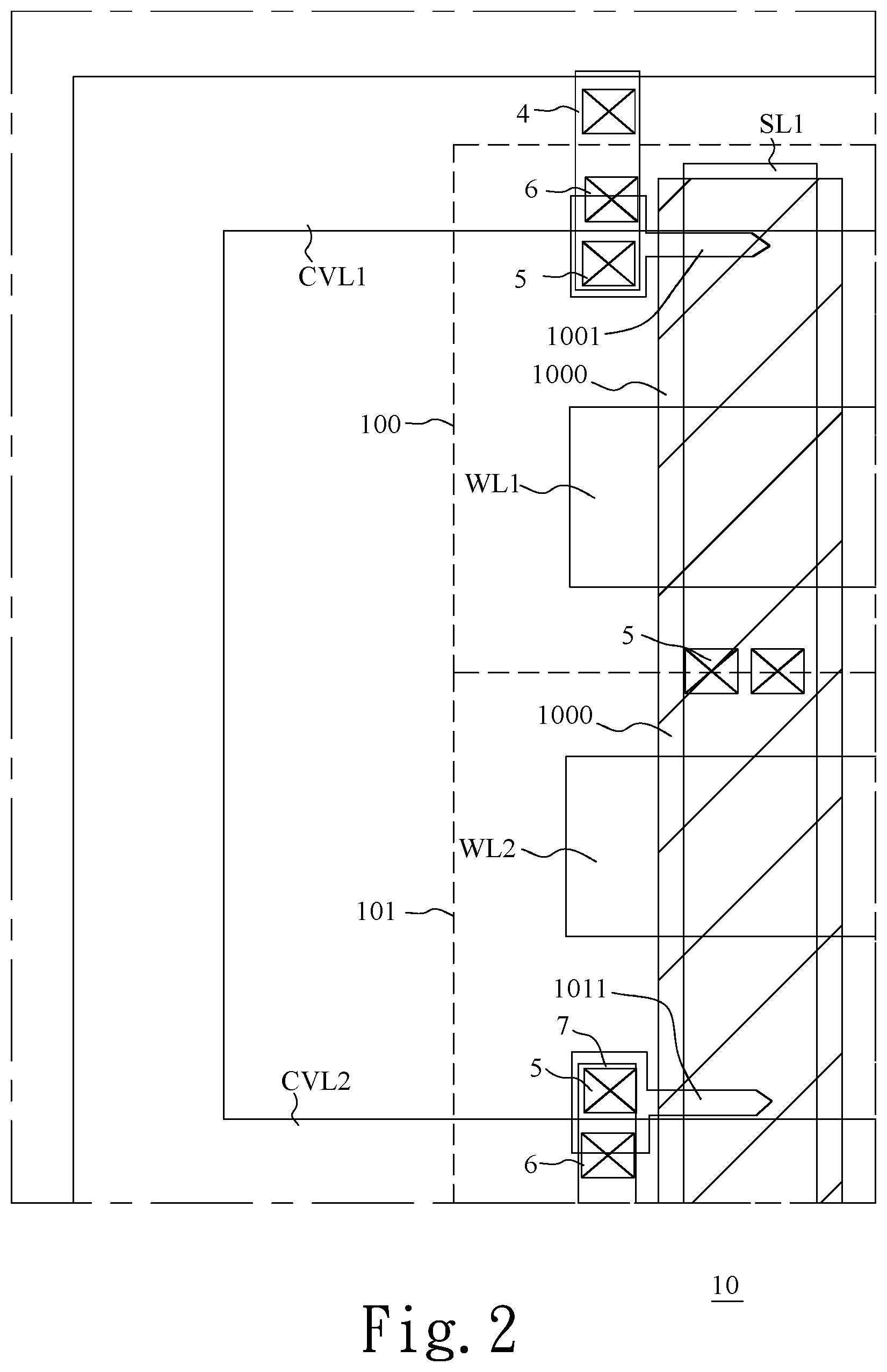 Patent US12327597 — Small-area common-voltage anti-fuse array — Figure 1