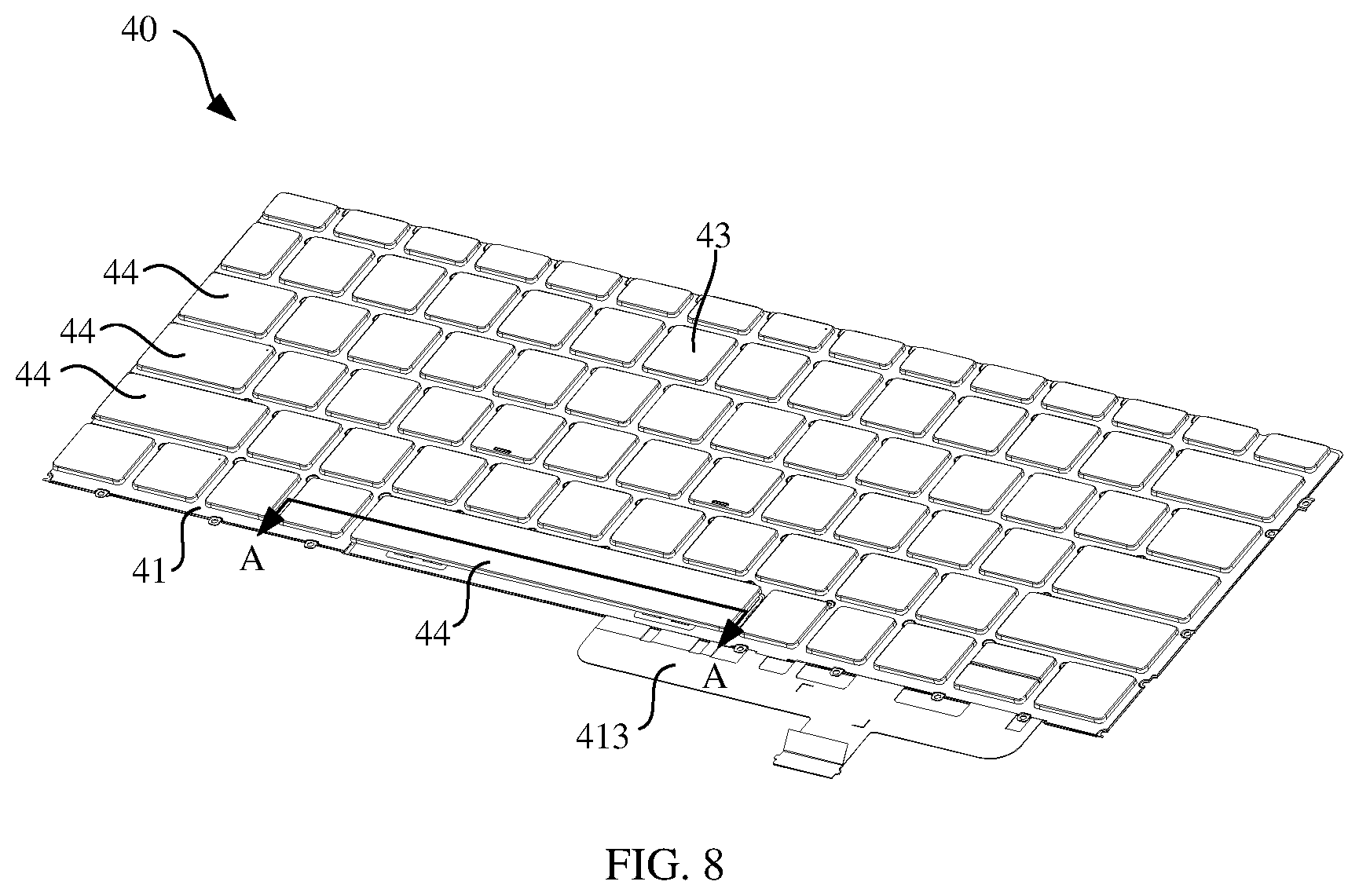 Patent US12327697 — Keyboard and electronic device — Figure 1
