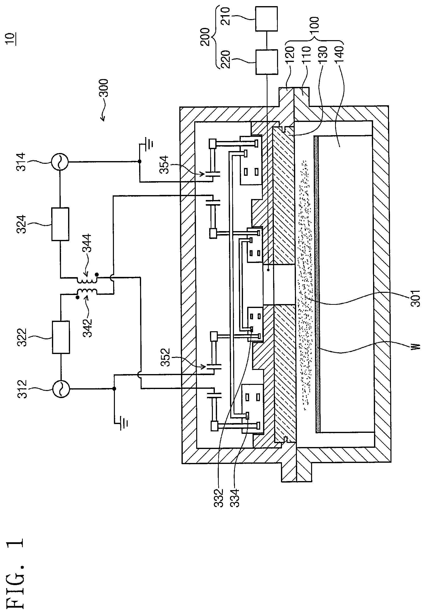 Patent US12327709 — Antennas, circuits for generating plasma, plasma processing apparatus, and methods of manufacturing semiconductor devices using the same — Figure 1