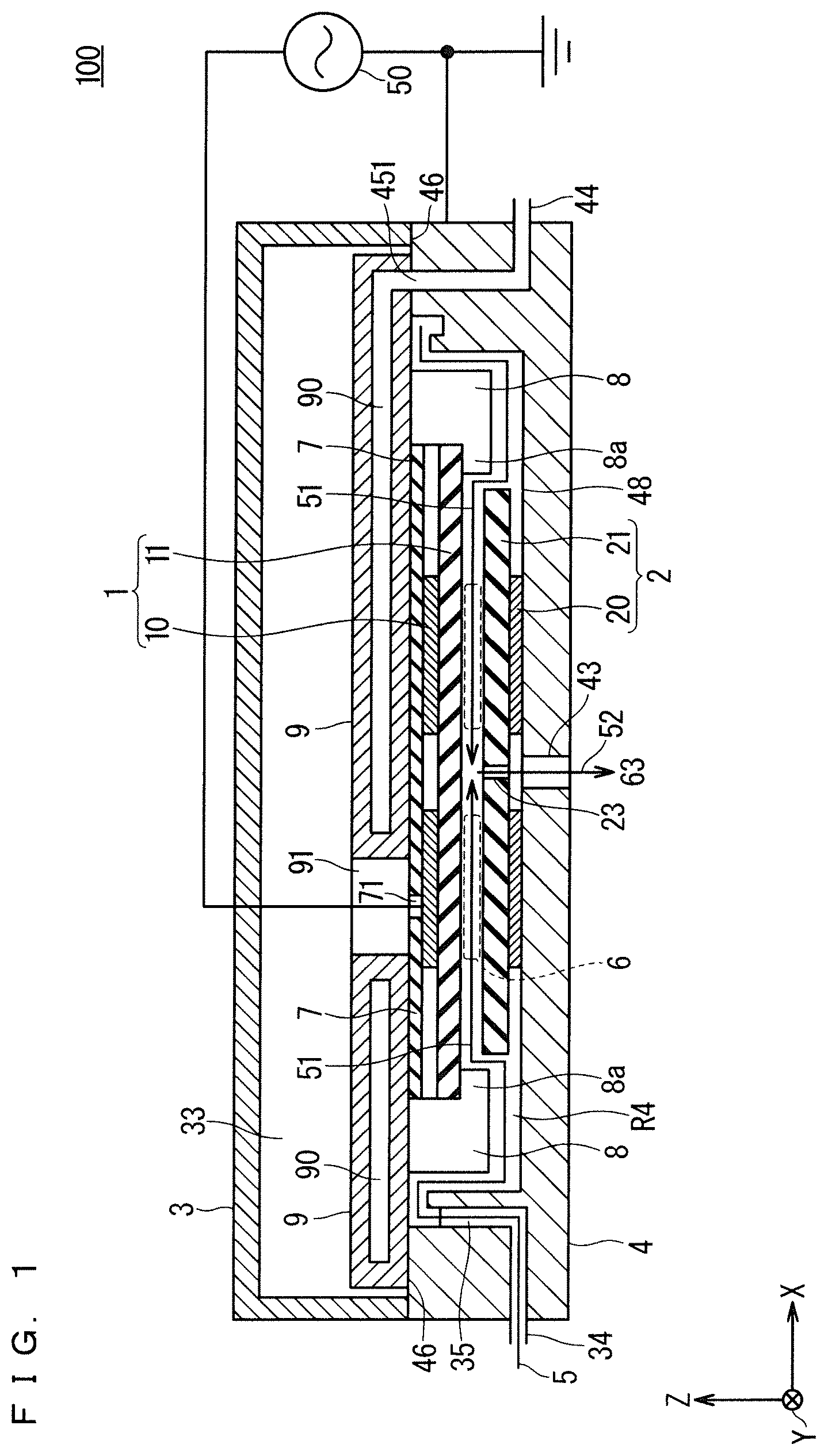 Patent US12327711 — Active gas generation apparatus — Figure 1