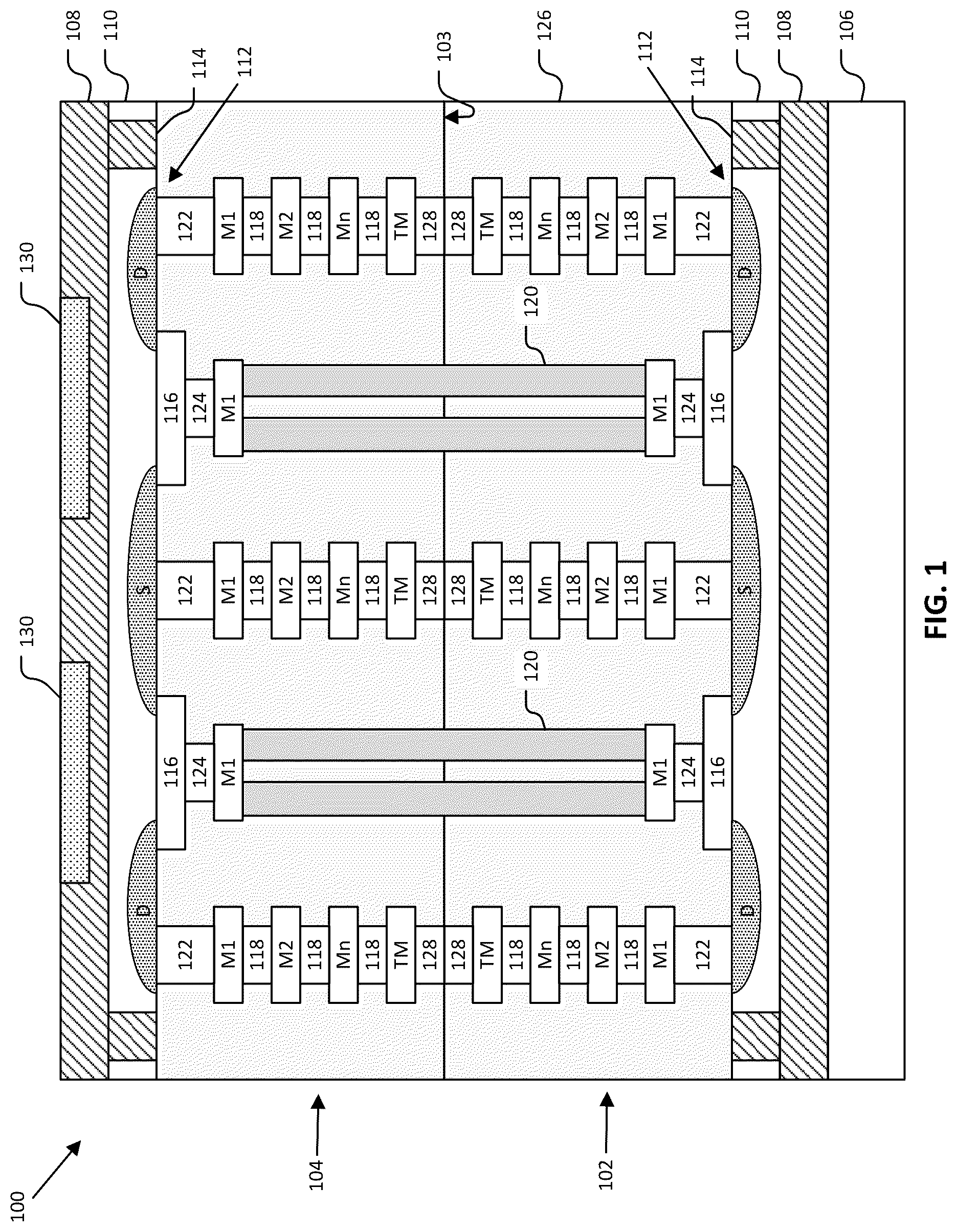 Patent US12327776 — Heat sink for face bonded semiconductor device — Figure 1