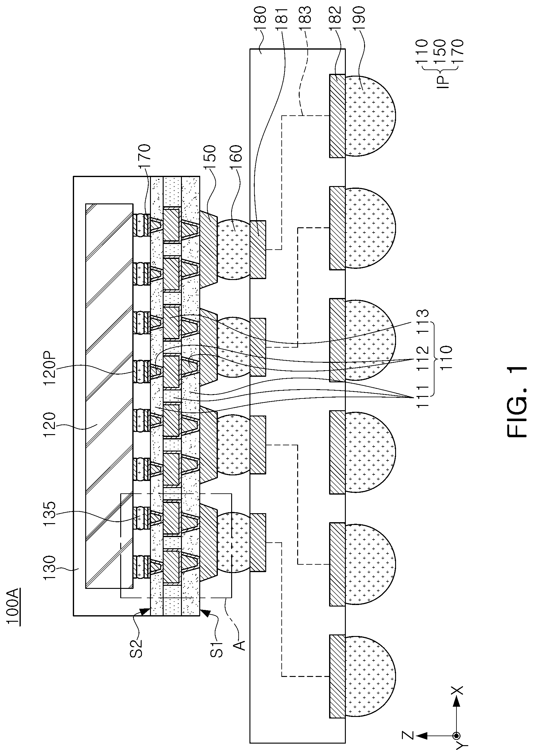 Patent US12327784 — Semiconductor package — Figure 1