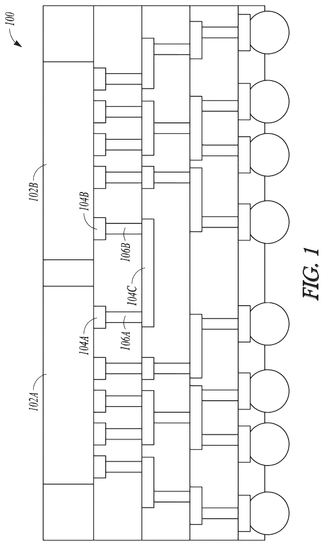 Patent US12327807 — High density substrate routing in package — Figure 1