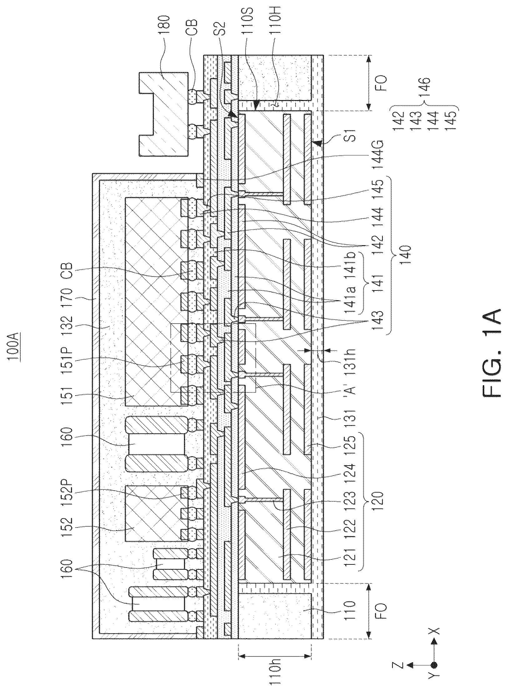 Patent US12327826 Figure 1 – Semiconductor package