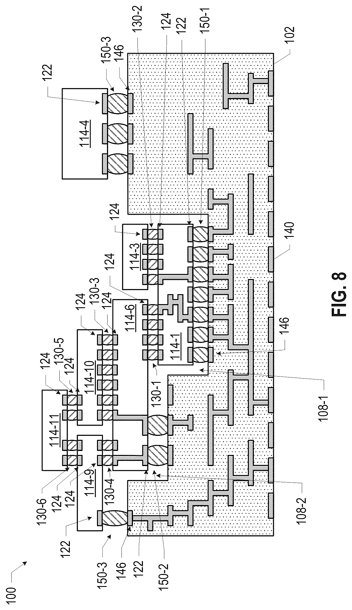Patent US12327827 Figure 8 – Microelectronic assemblies