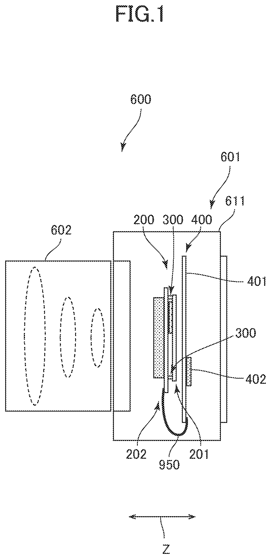 Patent US12327938 — Electronic module, intermediate connection member, and electronic device — Figure 1