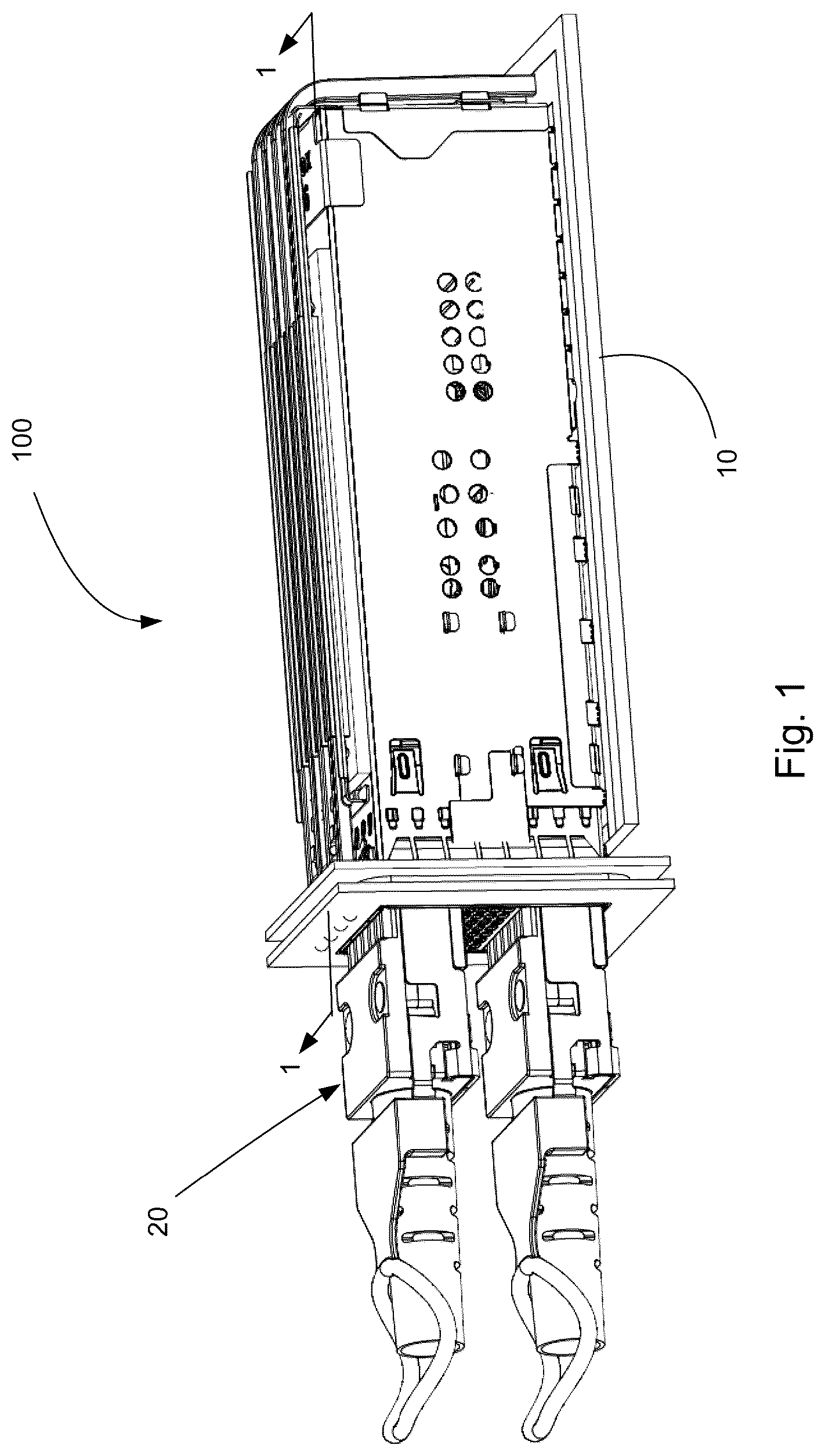 Patent US12327947 Figure 1 – High density receptacle