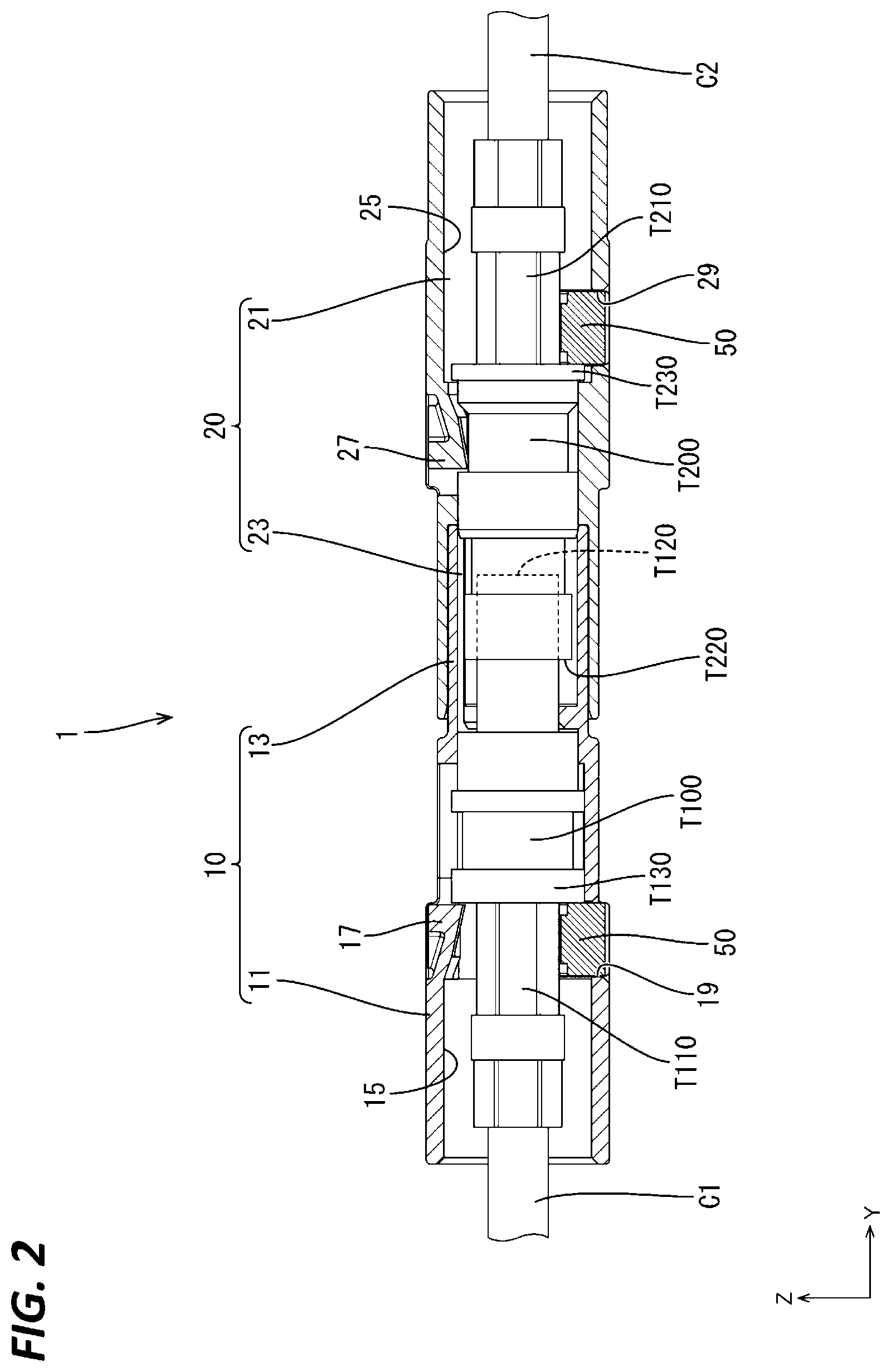 Patent US12327950 — Male connector and connector assembly — Figure 1