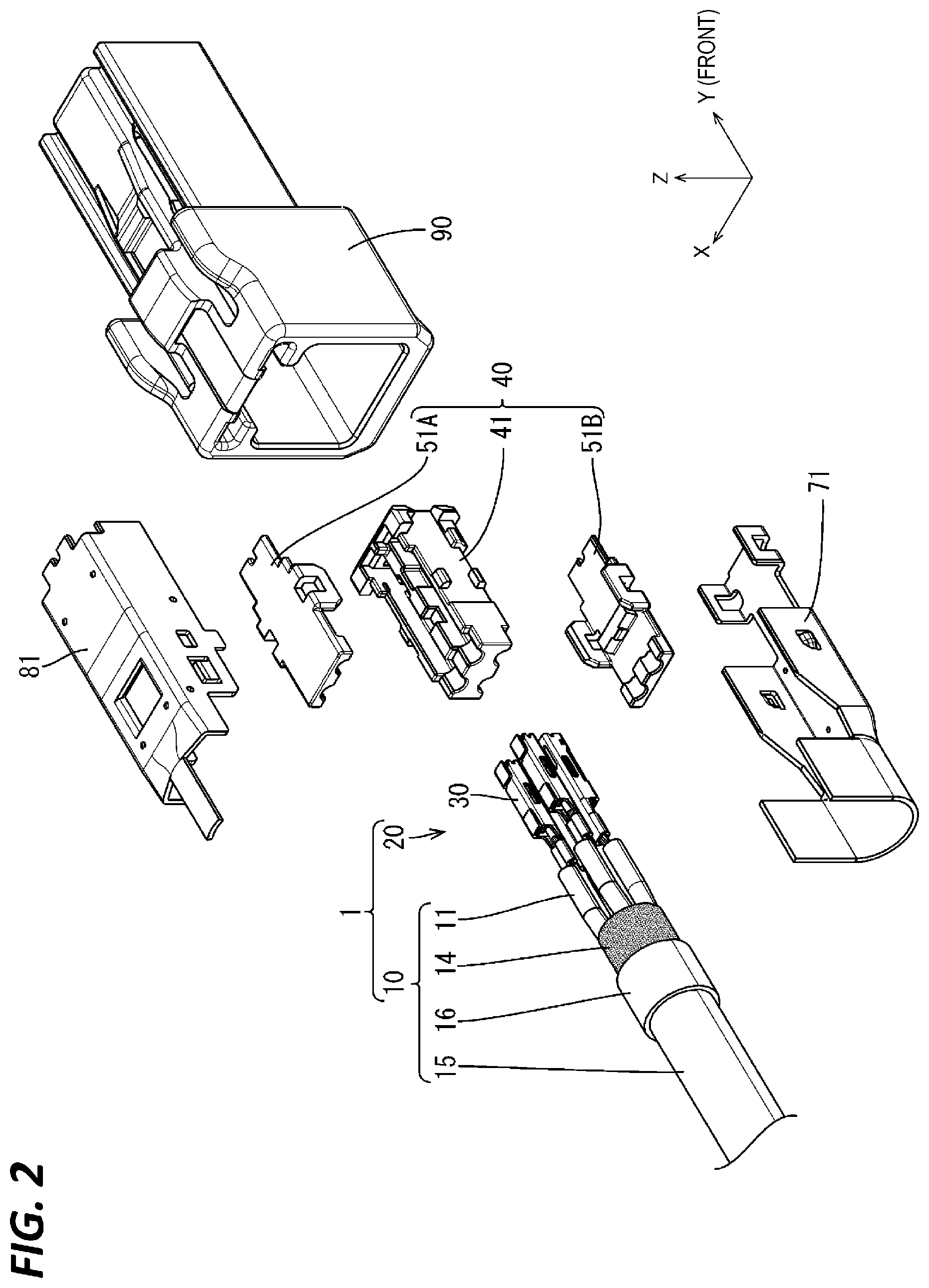 Patent US12327954 — Connector and cable with connector — Figure 1