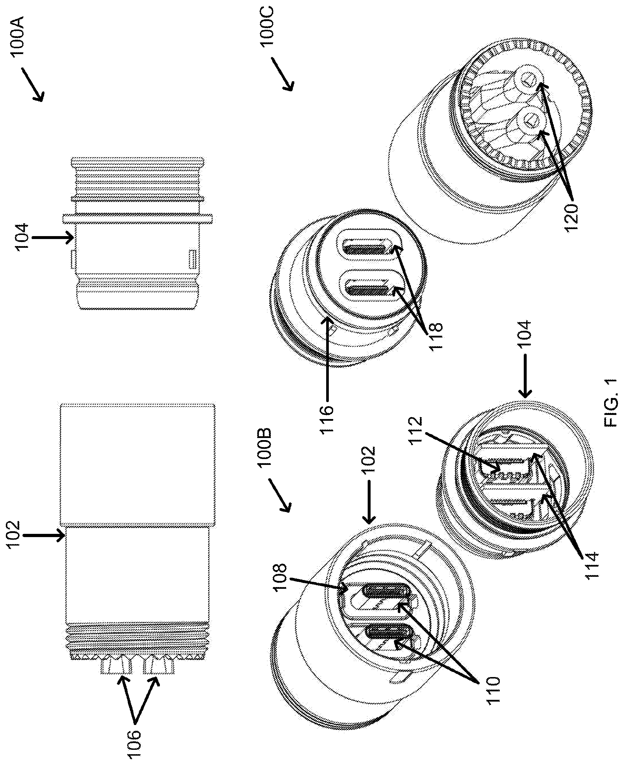 Patent US12327967 — Multiple connector assembly and method for manufacturing the same — Figure 1