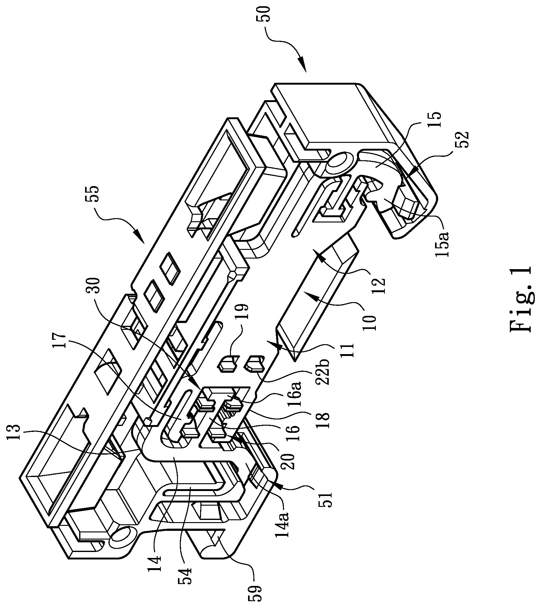 Patent US12327973 — Conductive component structure of rail-type terminal device — Figure 1
