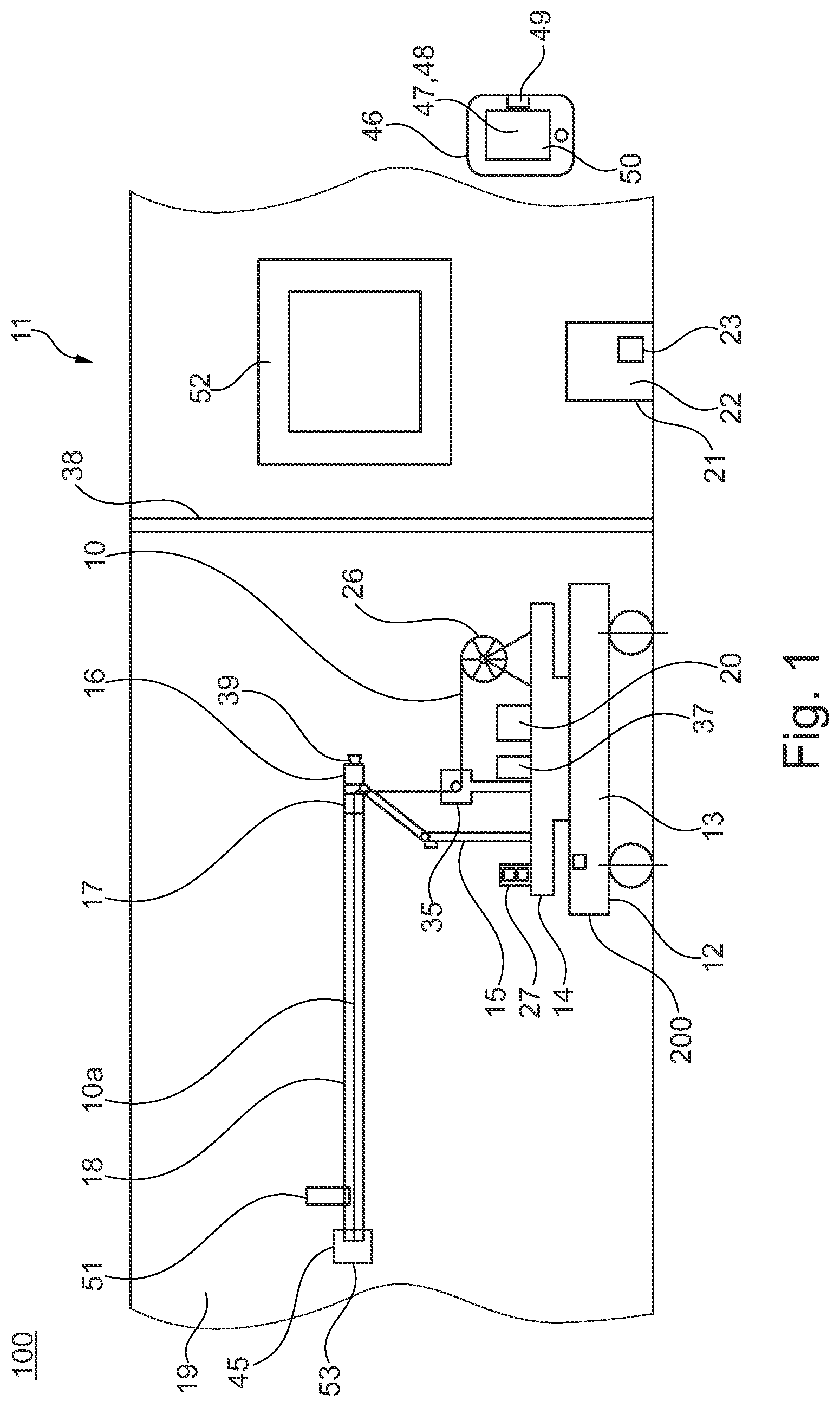 Patent US12327988 — Cable laying system for automated laying of cables in a building with a cable laying device and cable laying device — Figure 1