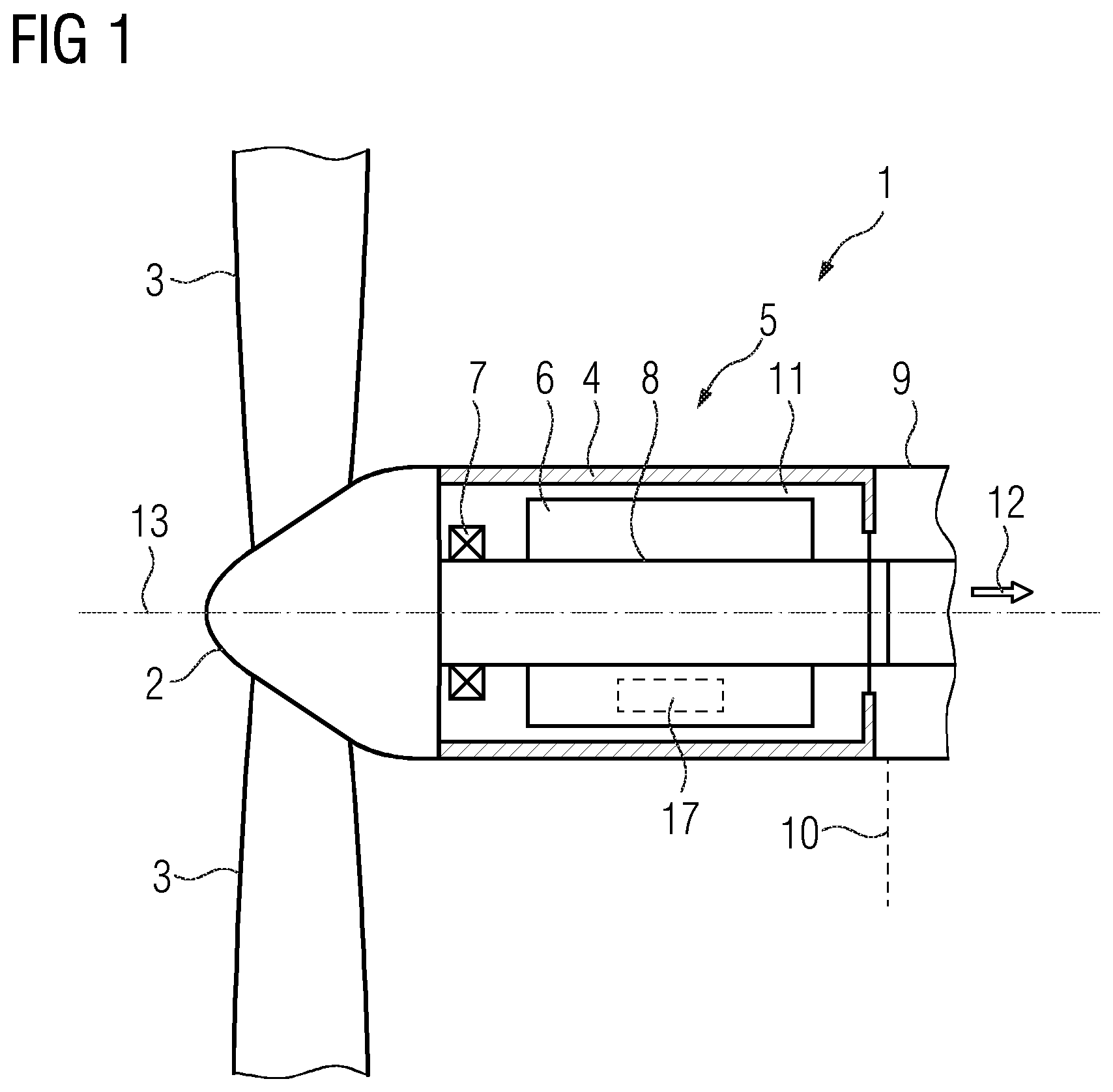 Patent US12328034 — Generator, wind turbine and method for cooling a direct drive generator of a wind turbine — Figure 1