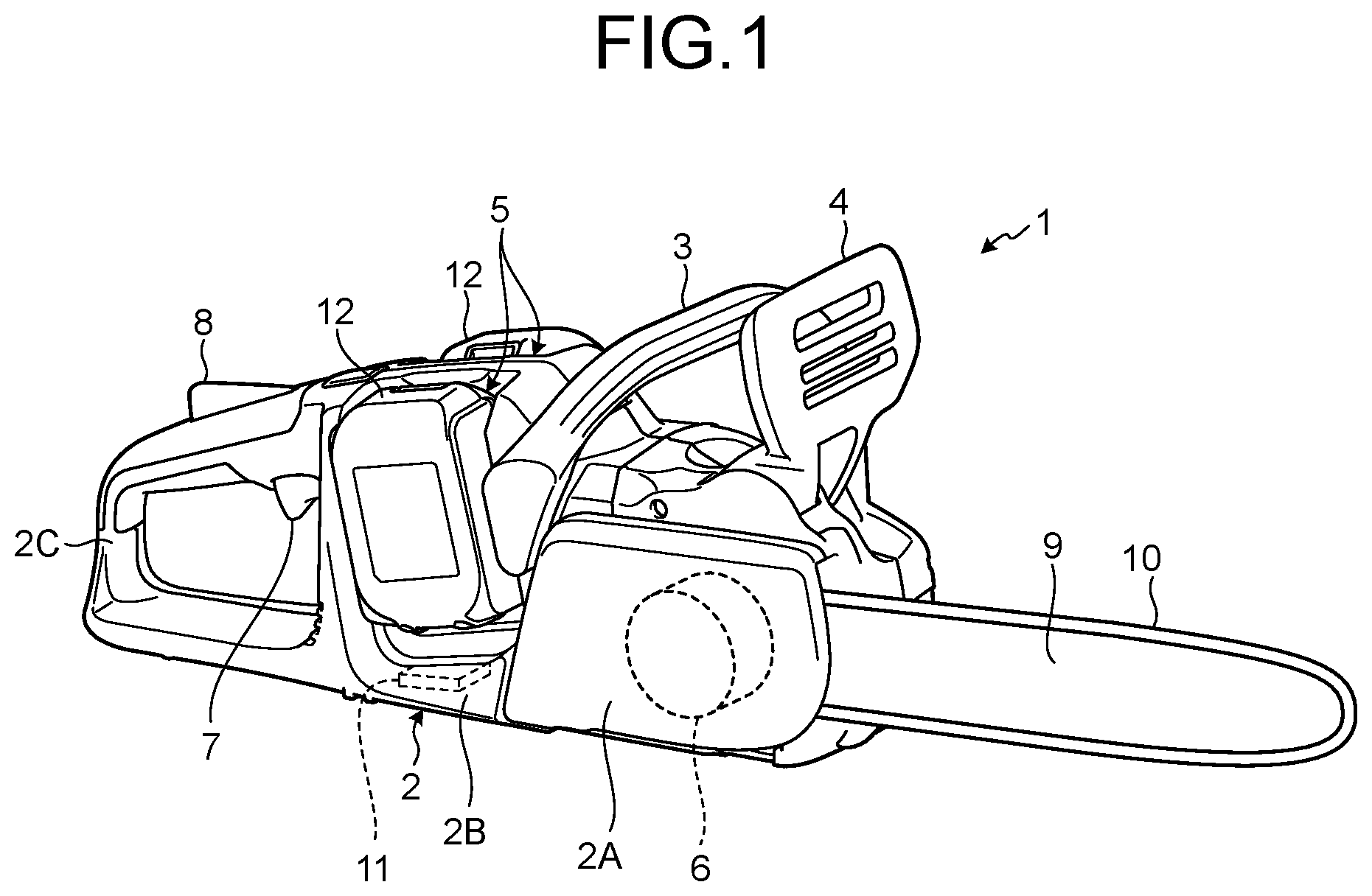 Patent US12328045 — Electric work machine — Figure 1