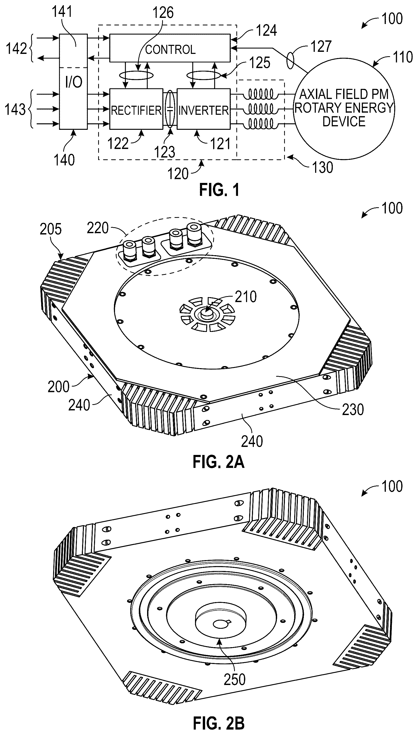 Patent US12328046 — Axial field rotary energy device having PCB stator and variable frequency drive — Figure 1