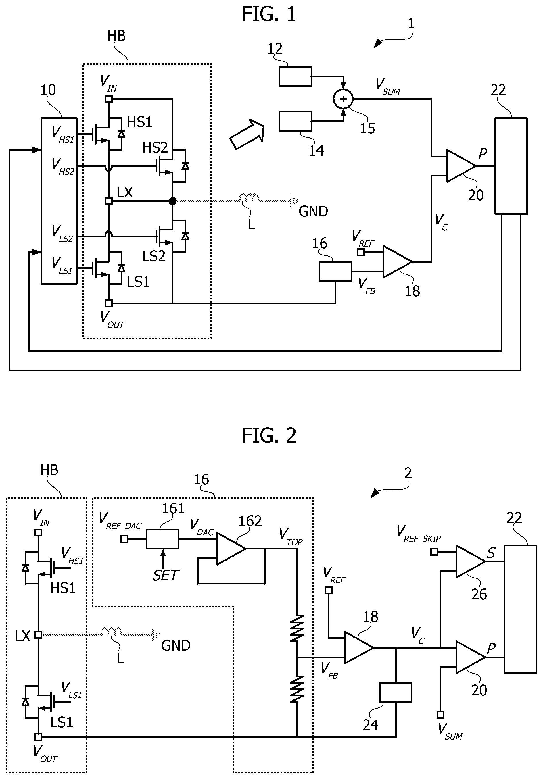 Patent US12328068 — DC-DC converter circuit and corresponding method of testing a DC-DC converter circuit — Figure 1