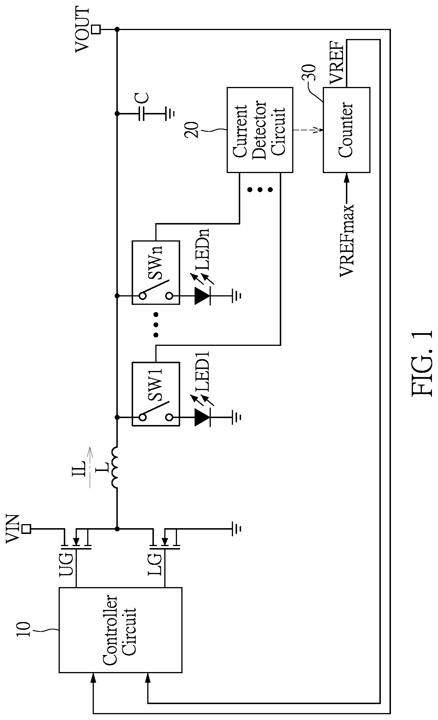 Patent US12328072 Figure 1 – Power converter with adaptively adjustable voltages based on detected currents