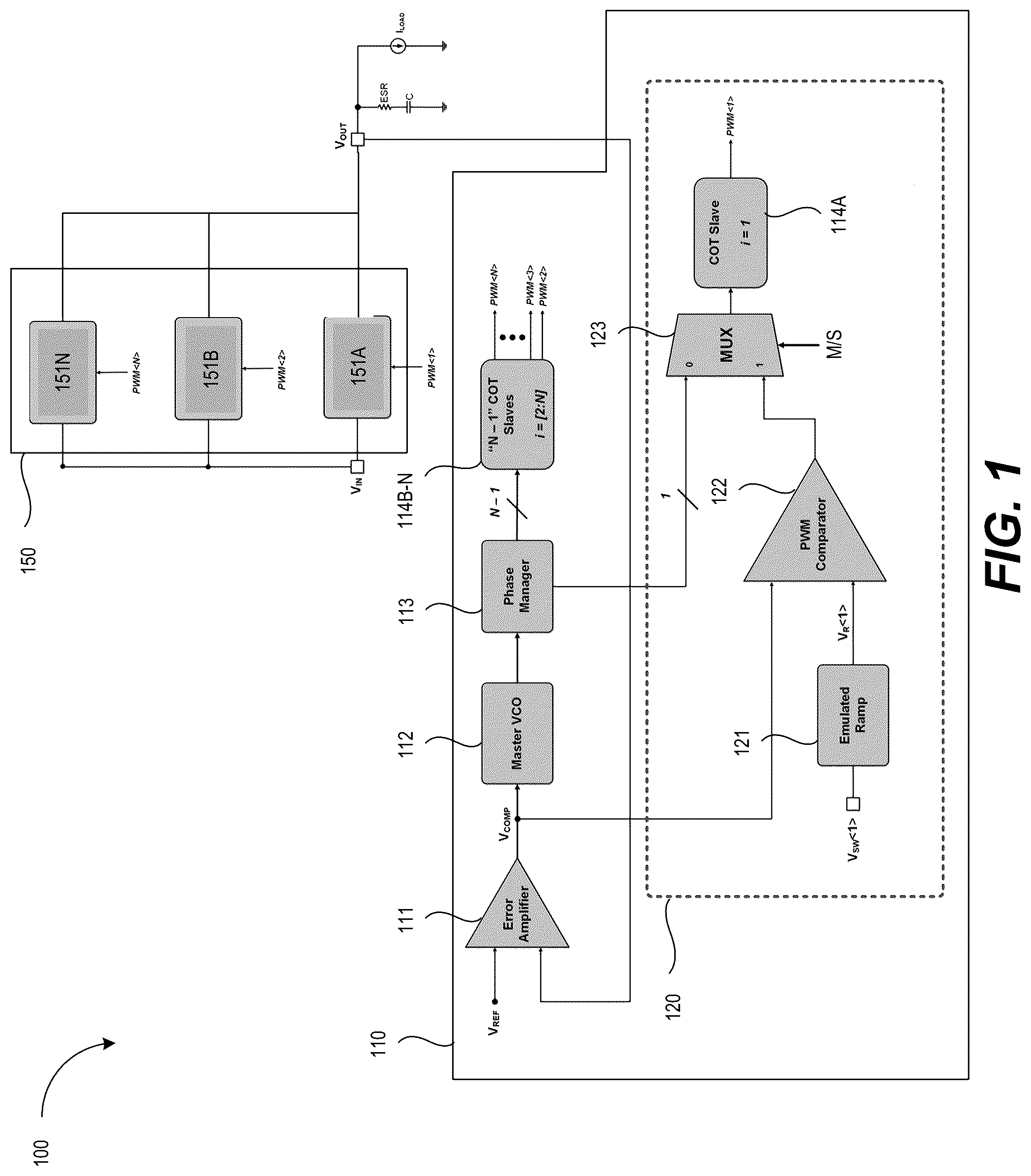 Patent US12328074 — Constant-on-time power converter with single-phase and multi-phase operation — Figure 1