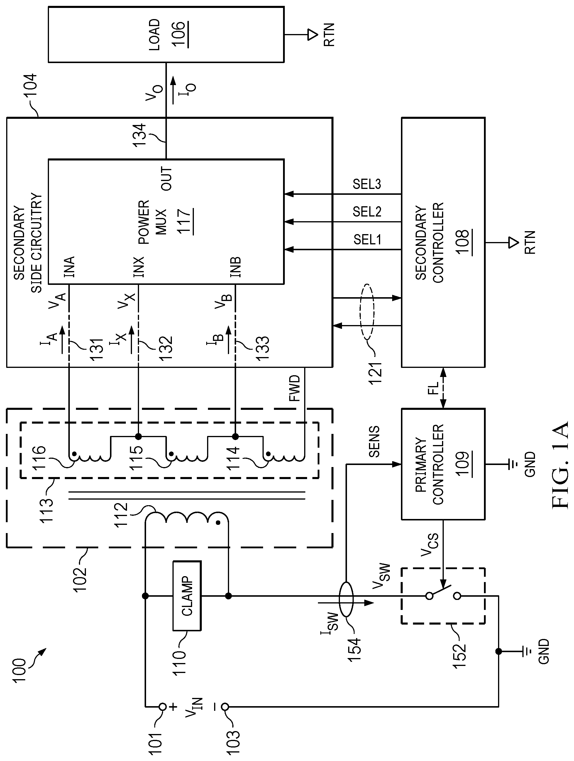 Patent US12328075 — Switch mode power converter with selectable power paths — Figure 1