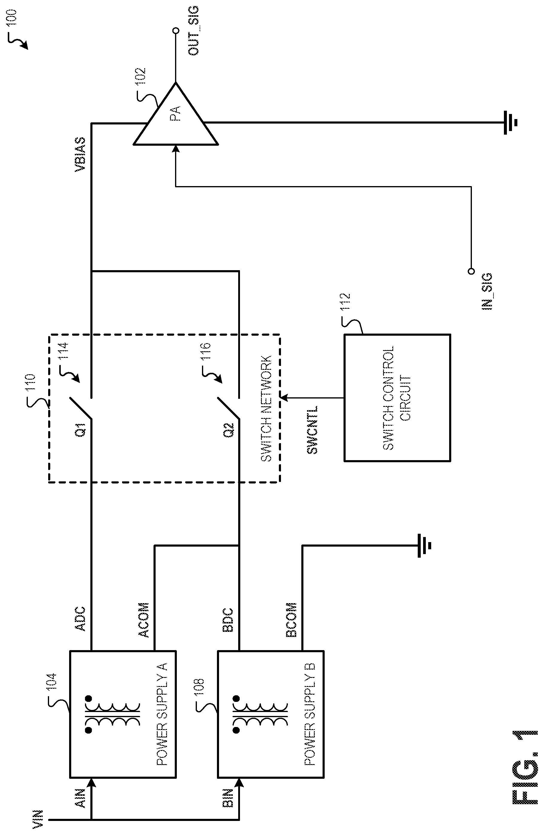 Patent US12328106 — Power amplifier modulator — Figure 1