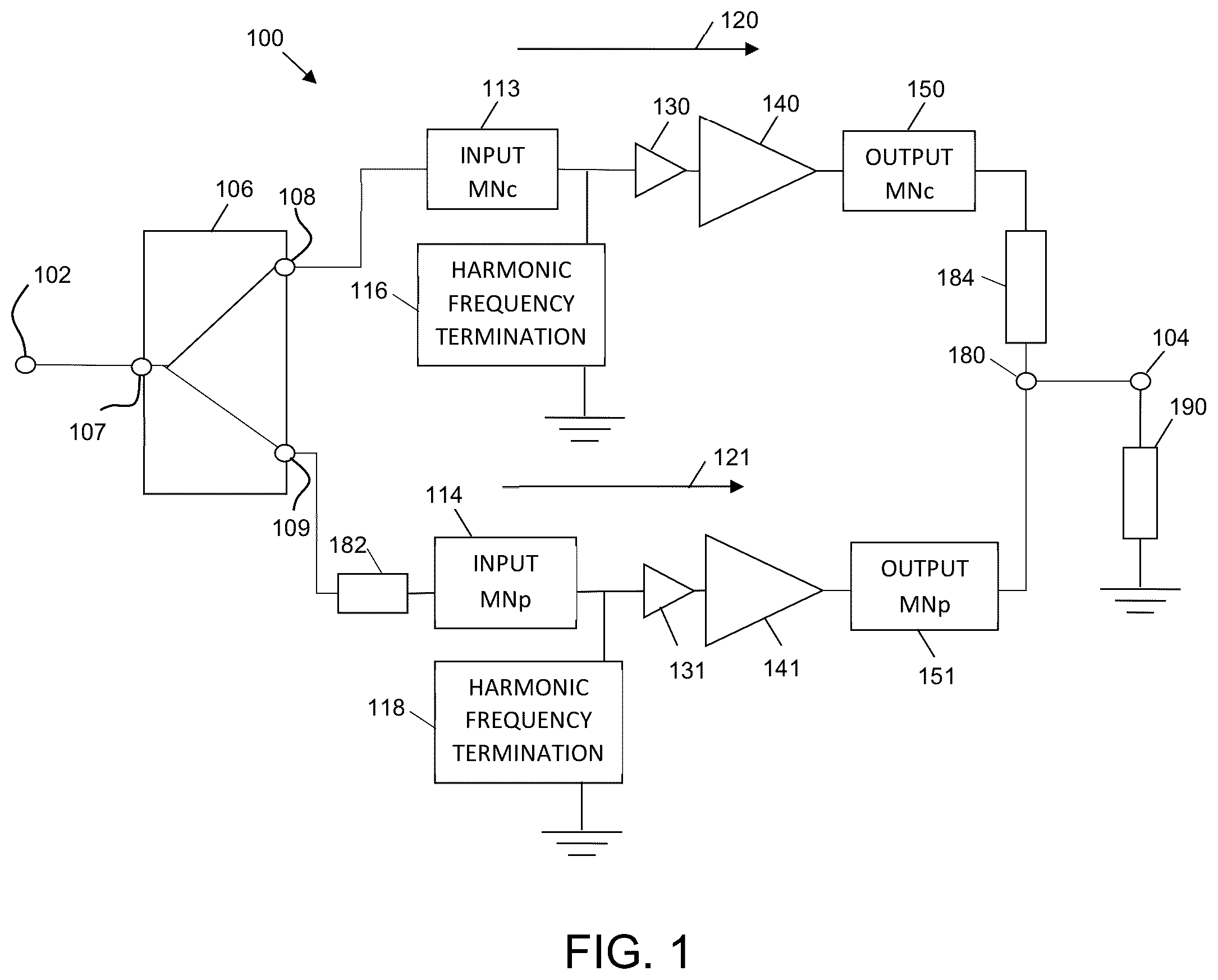 Patent US12328107 — Packaged power amplifier device with air cavity over die — Figure 1