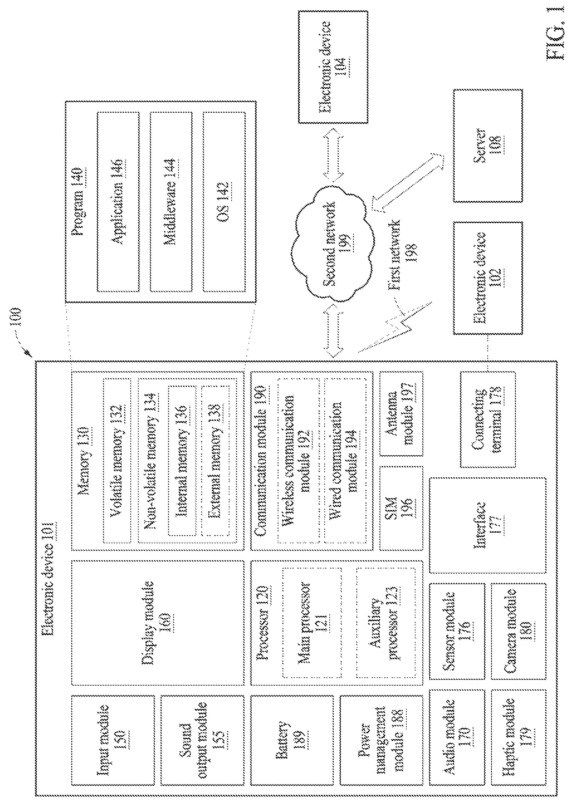 Patent US12328137 Figure 1 – Accessory and electronic device comprising the same