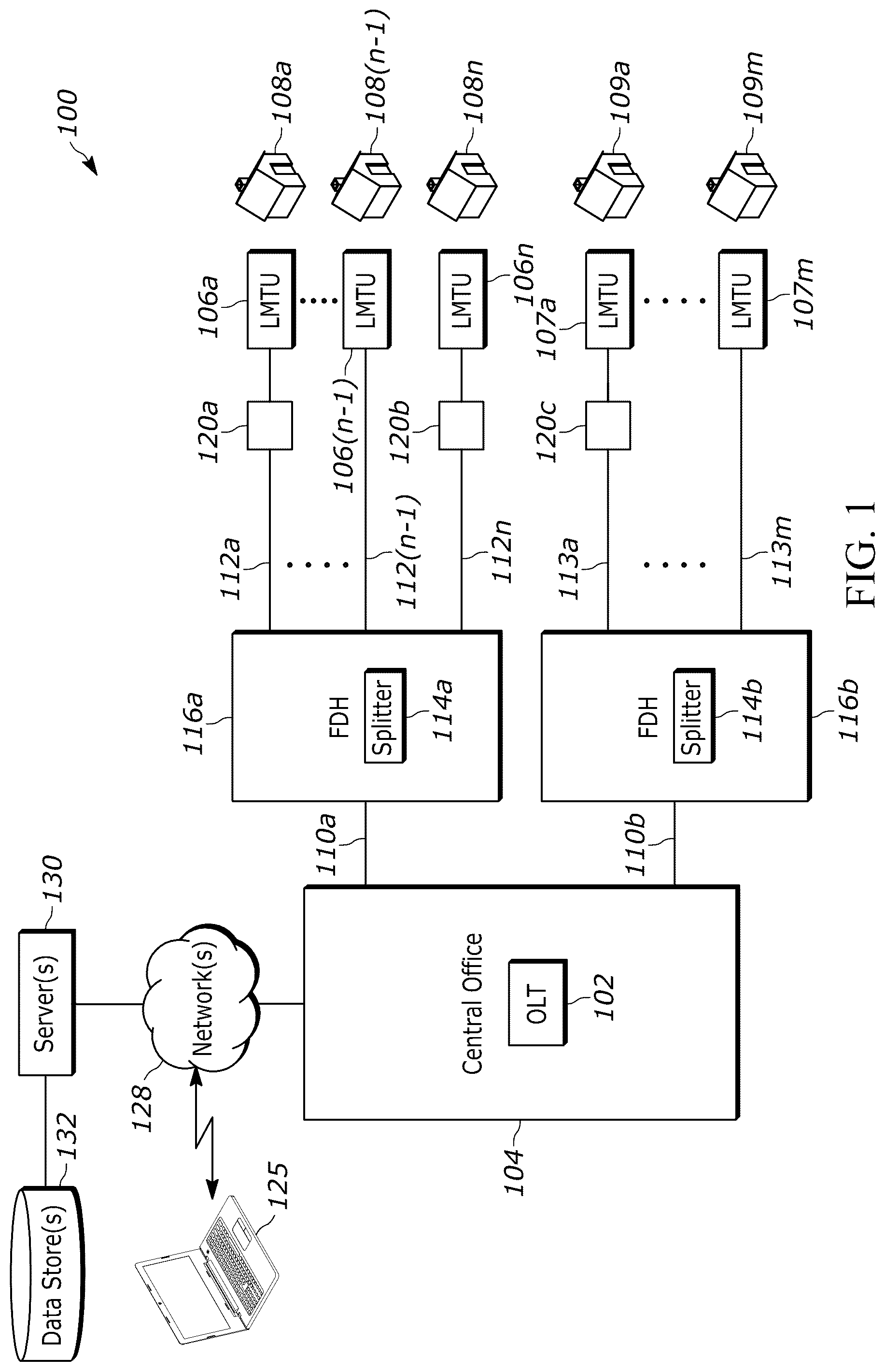 Patent US12328141 — Passive optical network adaptor with wireless interface — Figure 1
