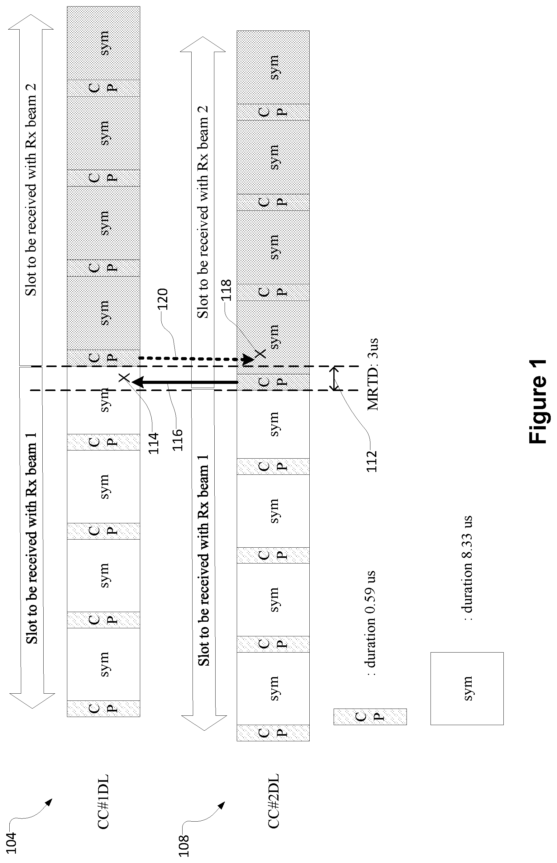 Patent US12328287 — Beam switching in intra-band non-contiguous carrier aggregation — Figure 1