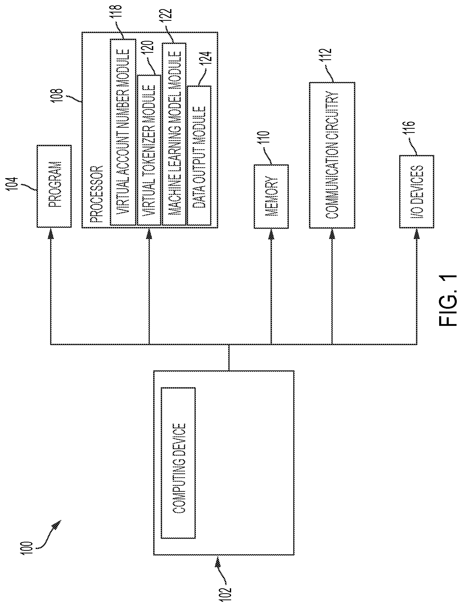 Patent US12328393 — Computer-based systems configured for authenticating based on generated virtual tokens and methods of use thereof — Figure 1