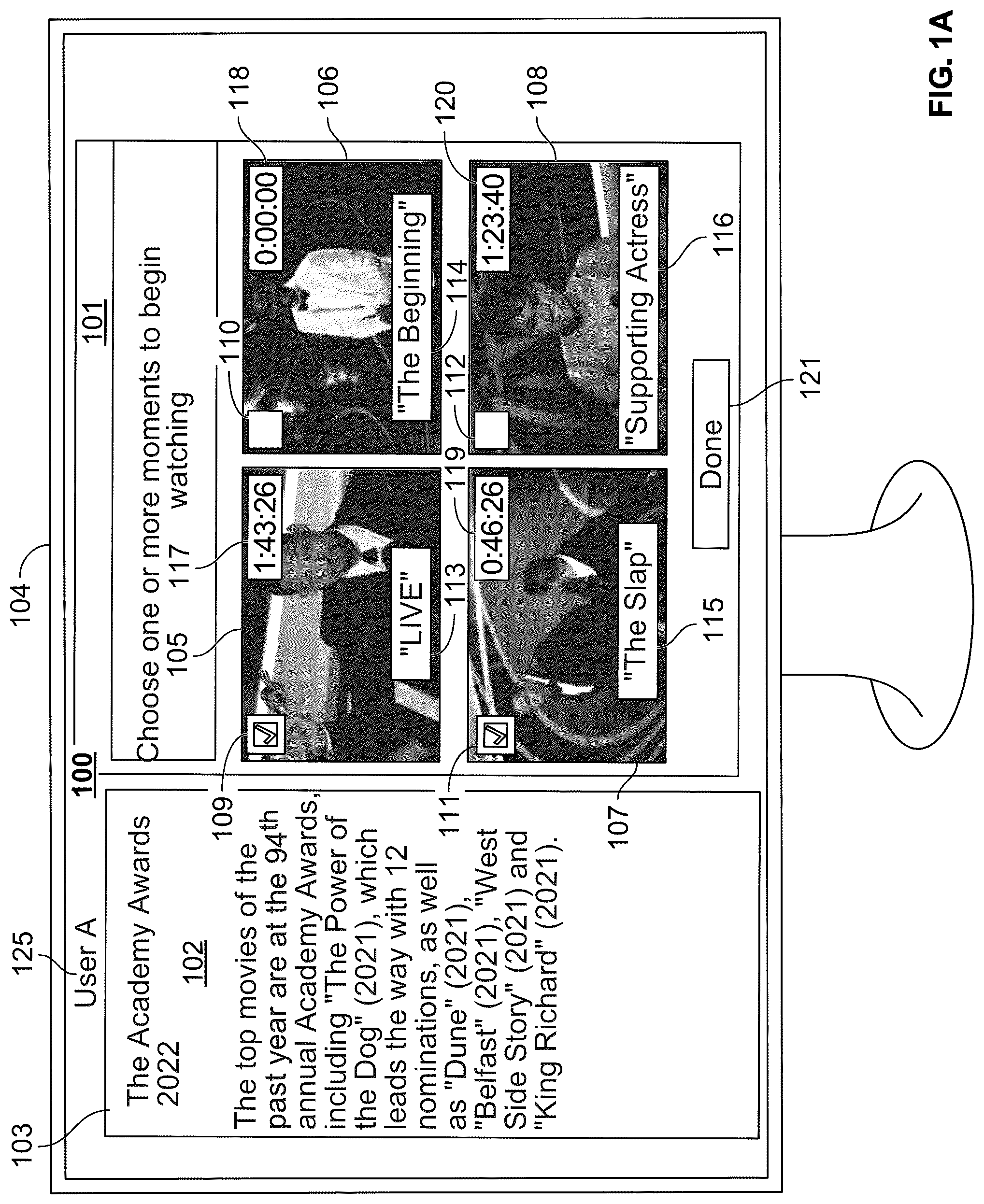Patent US12328469 — Systems and methods for providing simultaneous display of portions of a media asset — Figure 1