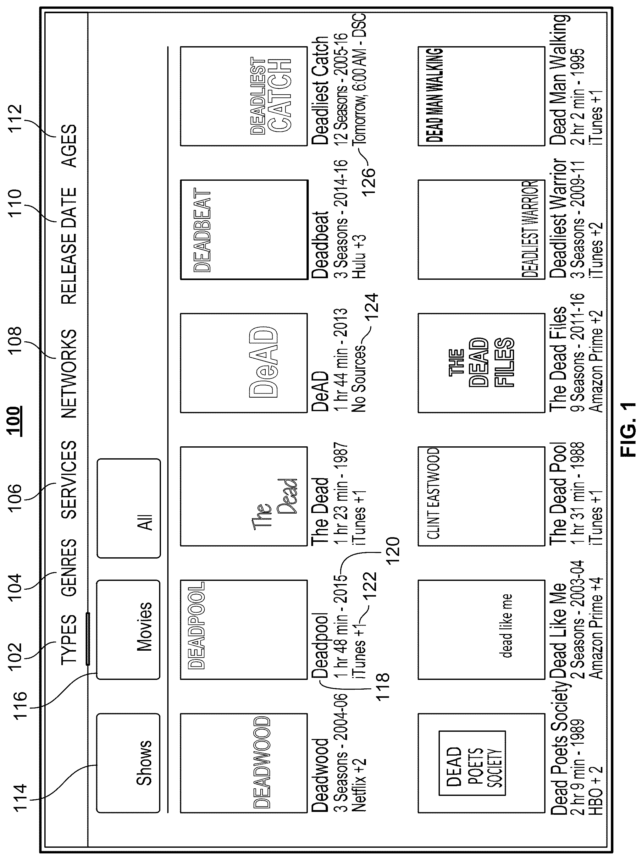 Patent US12328482 Figure 1 – Methods and systems for filtering media content